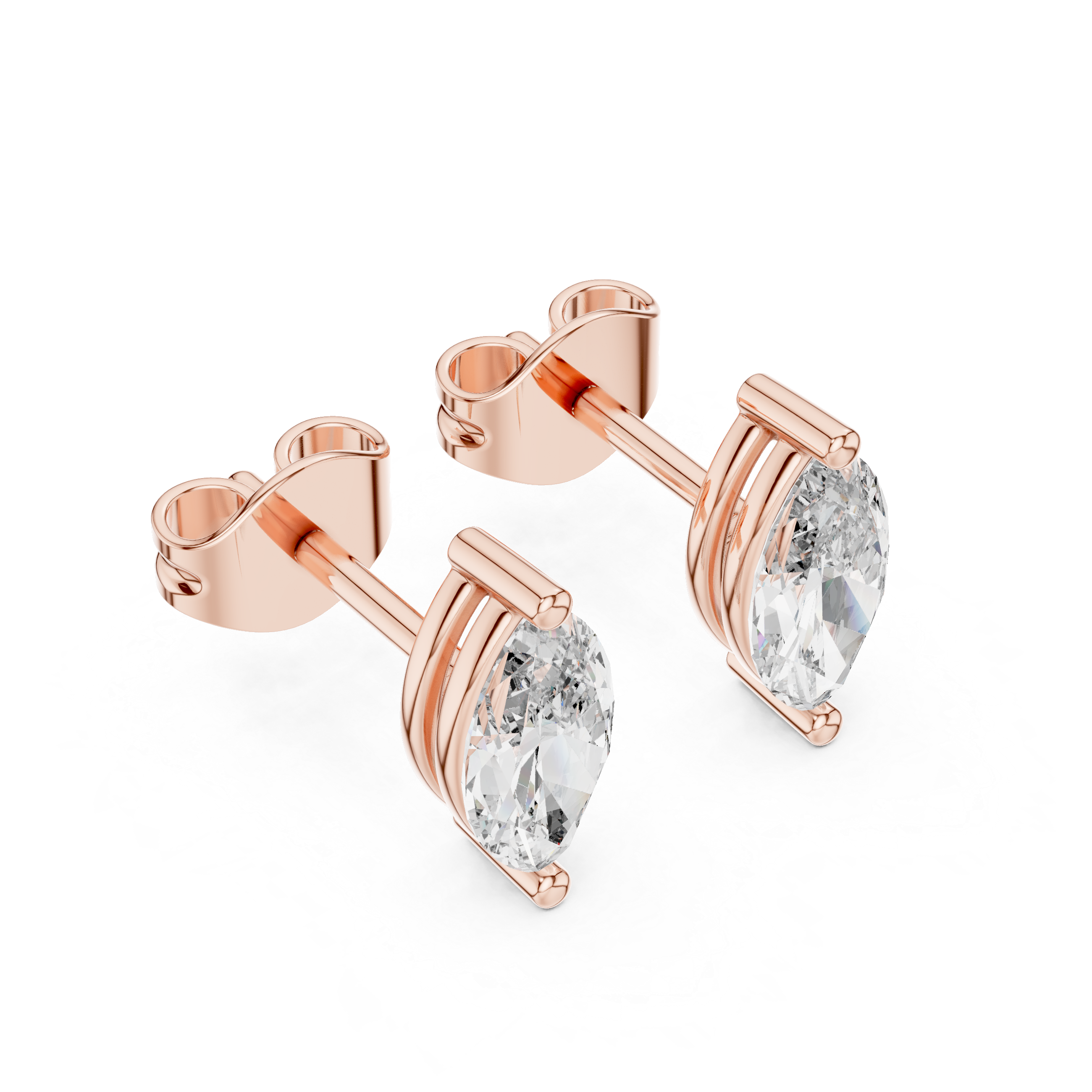 Marquise Cut Diamond Stud Earrings
