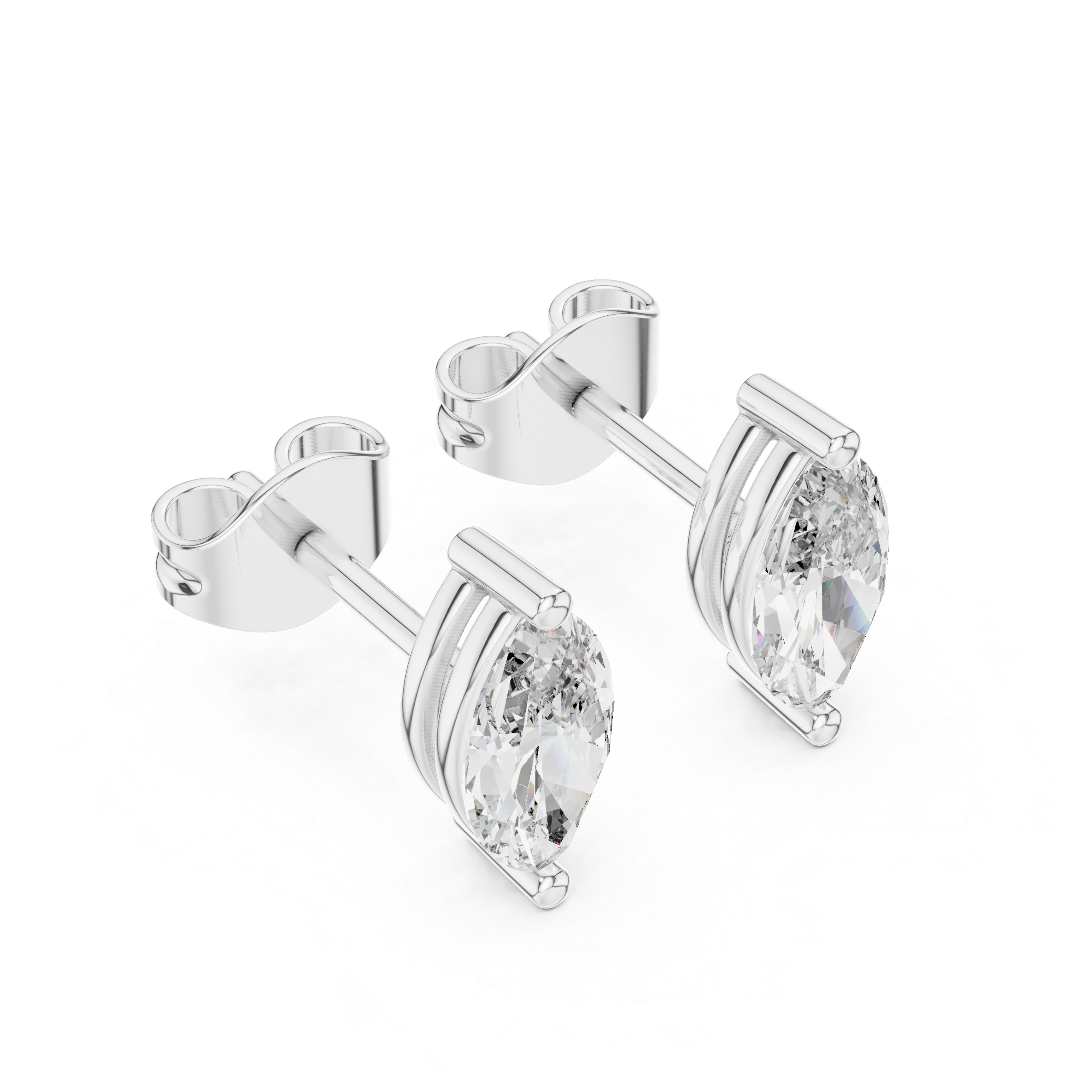 Marquise Cut Diamond Stud Earrings