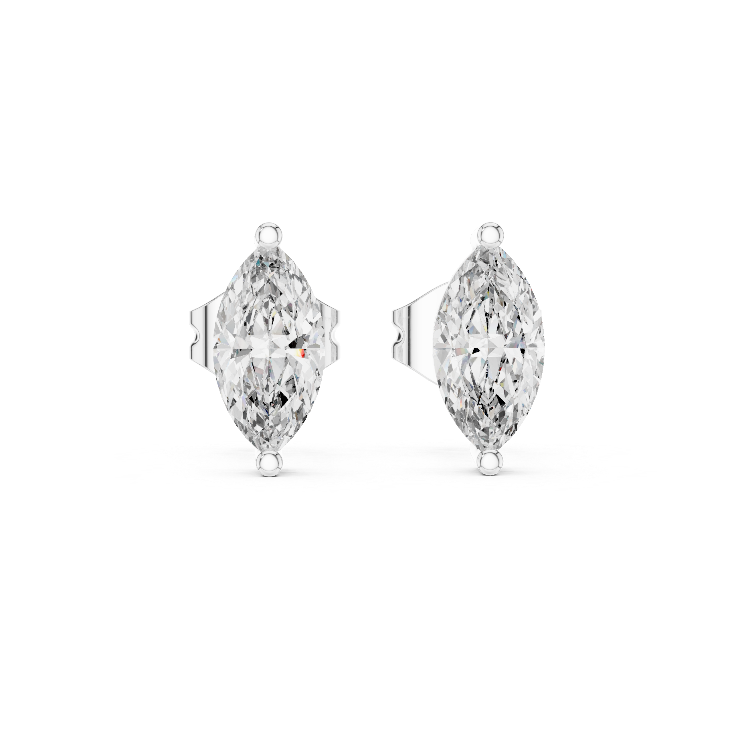 Marquise Cut Diamond Stud Earrings
