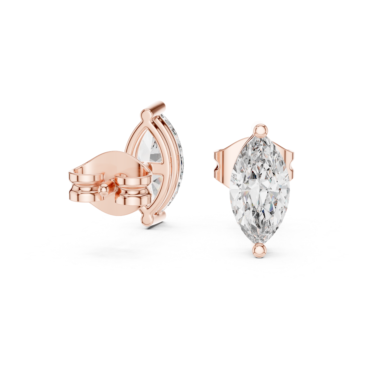 Marquise Cut Diamond Stud Earrings