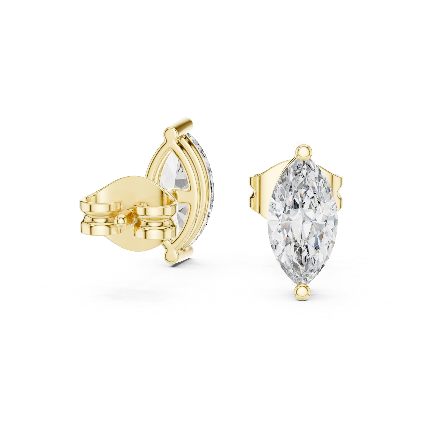 Marquise Cut Diamond Stud Earrings