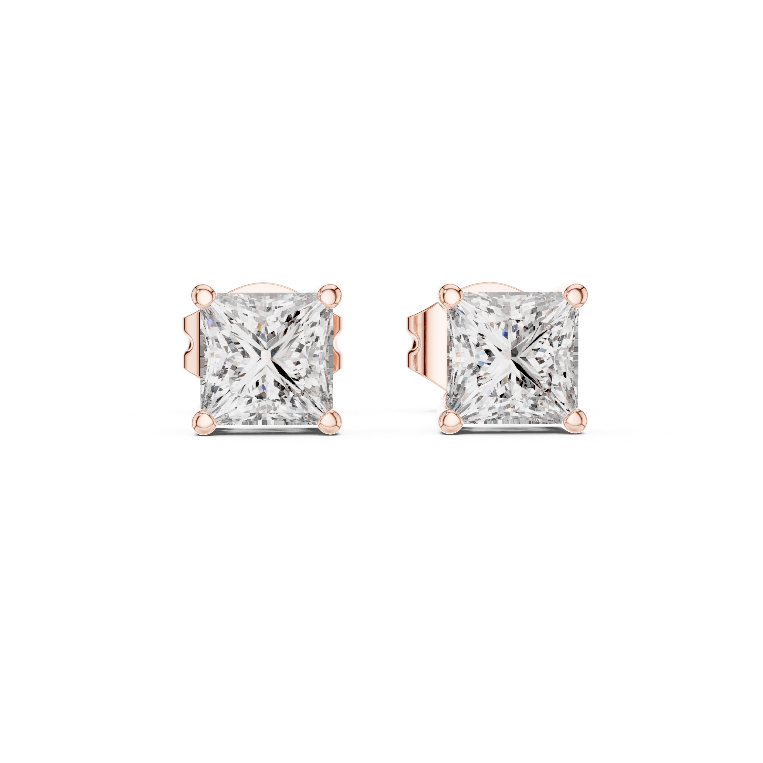 Princess Cut Diamond Stud Earrings