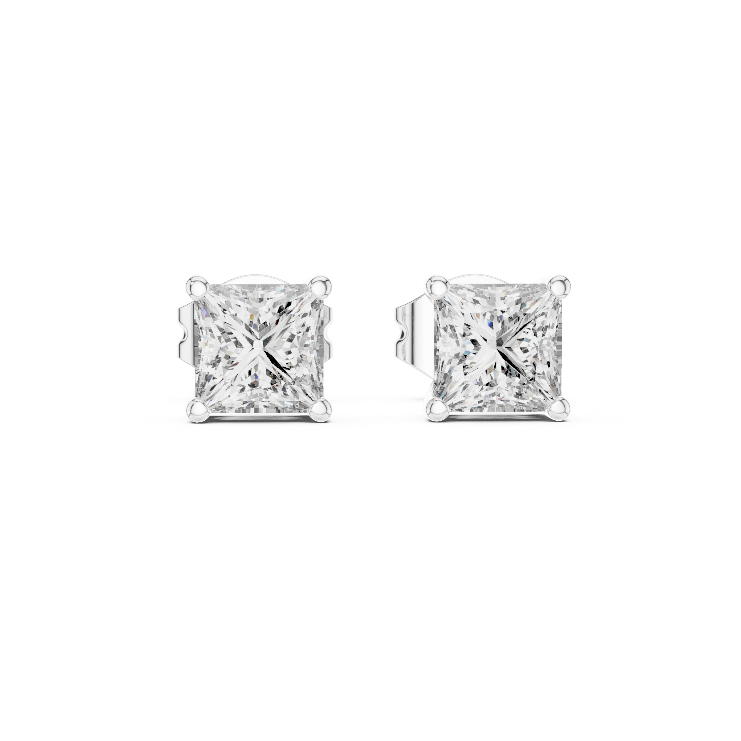 Princess Cut Diamond Stud Earrings