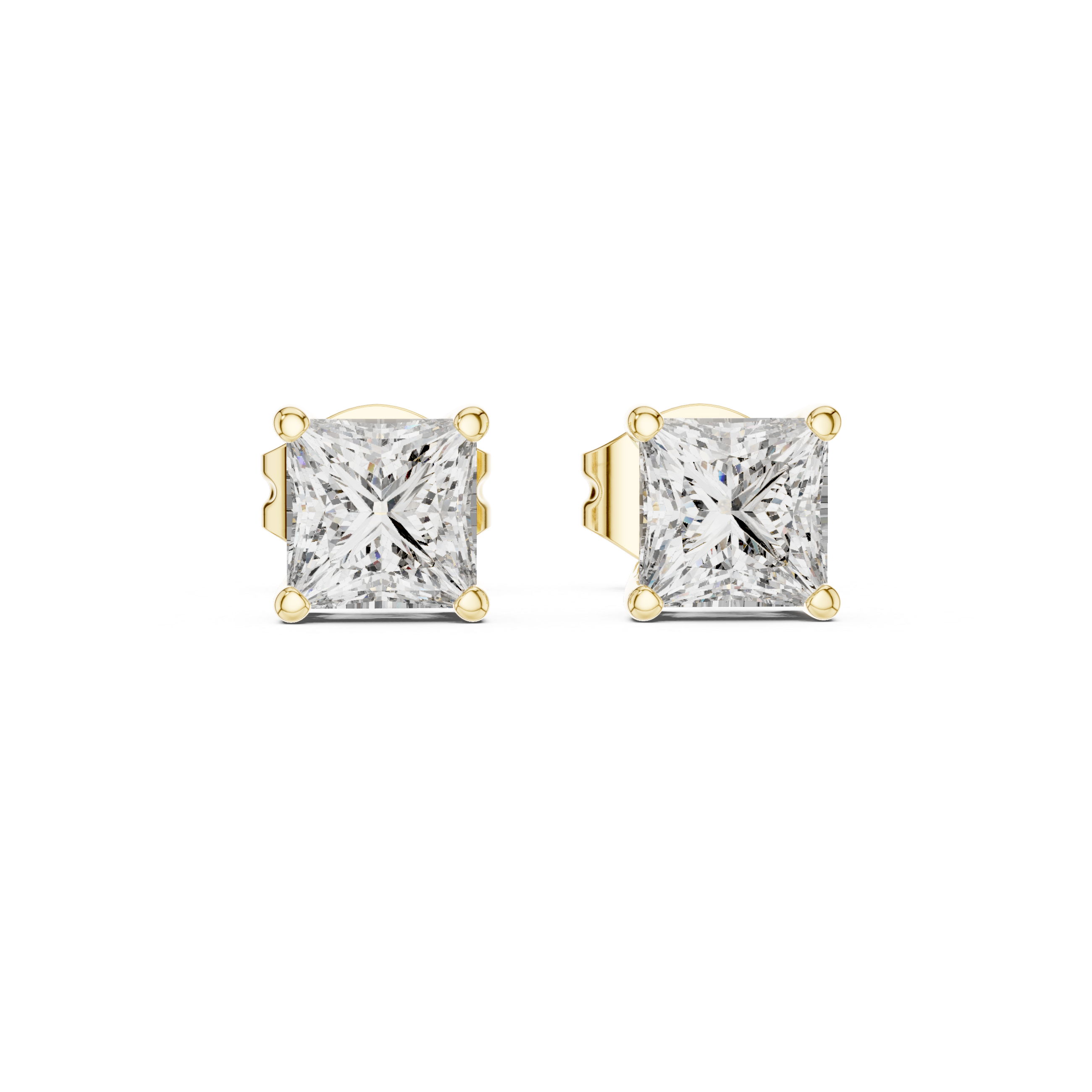 Princess Cut Diamond Stud Earrings