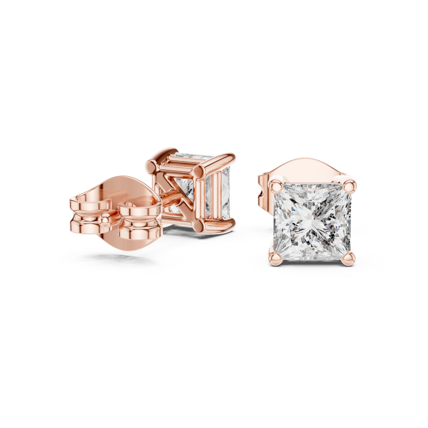 Princess Cut Diamond Stud Earrings
