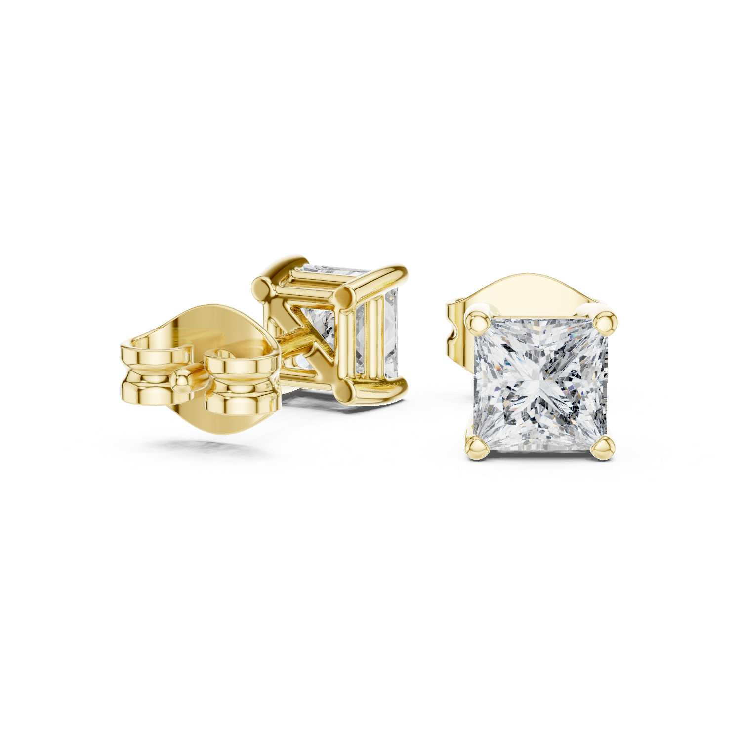 Princess Cut Diamond Stud Earrings