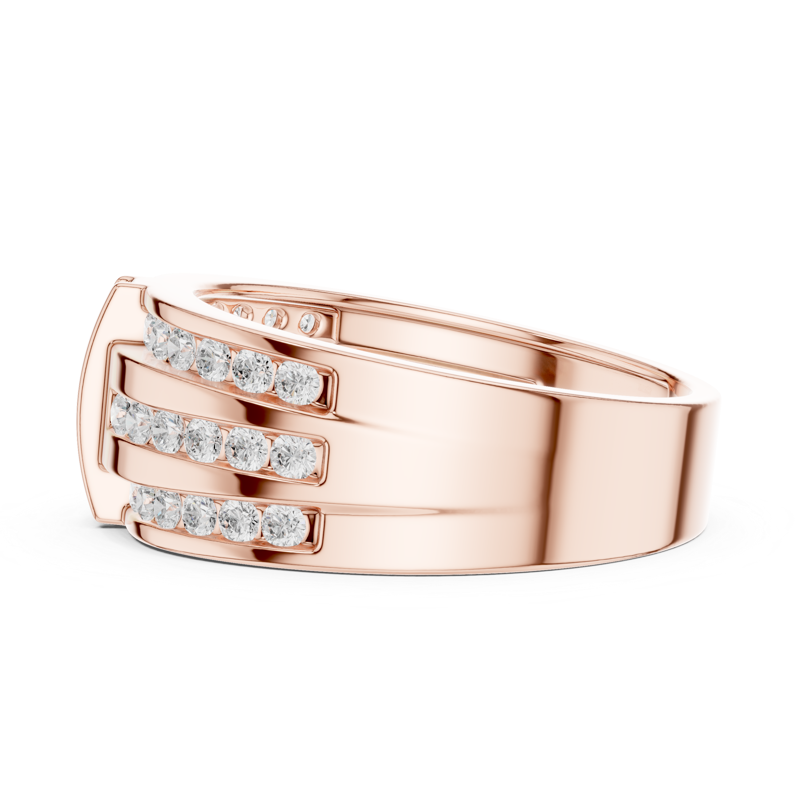 Multi-Row Diamond Band Ring – Contemporary Wide Statement Ring for Women