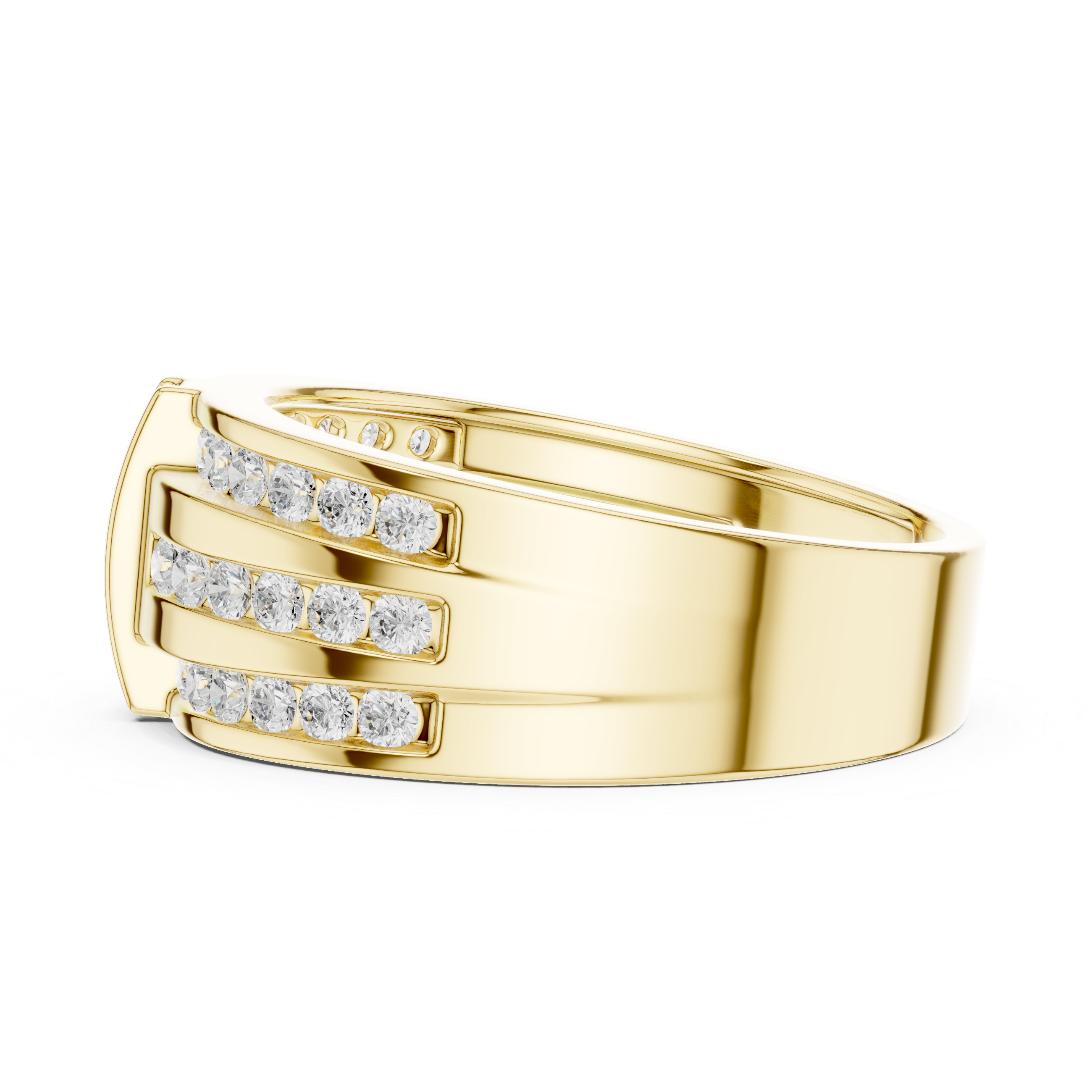Multi-Row Diamond Band Ring – Contemporary Wide Statement Ring for Women
