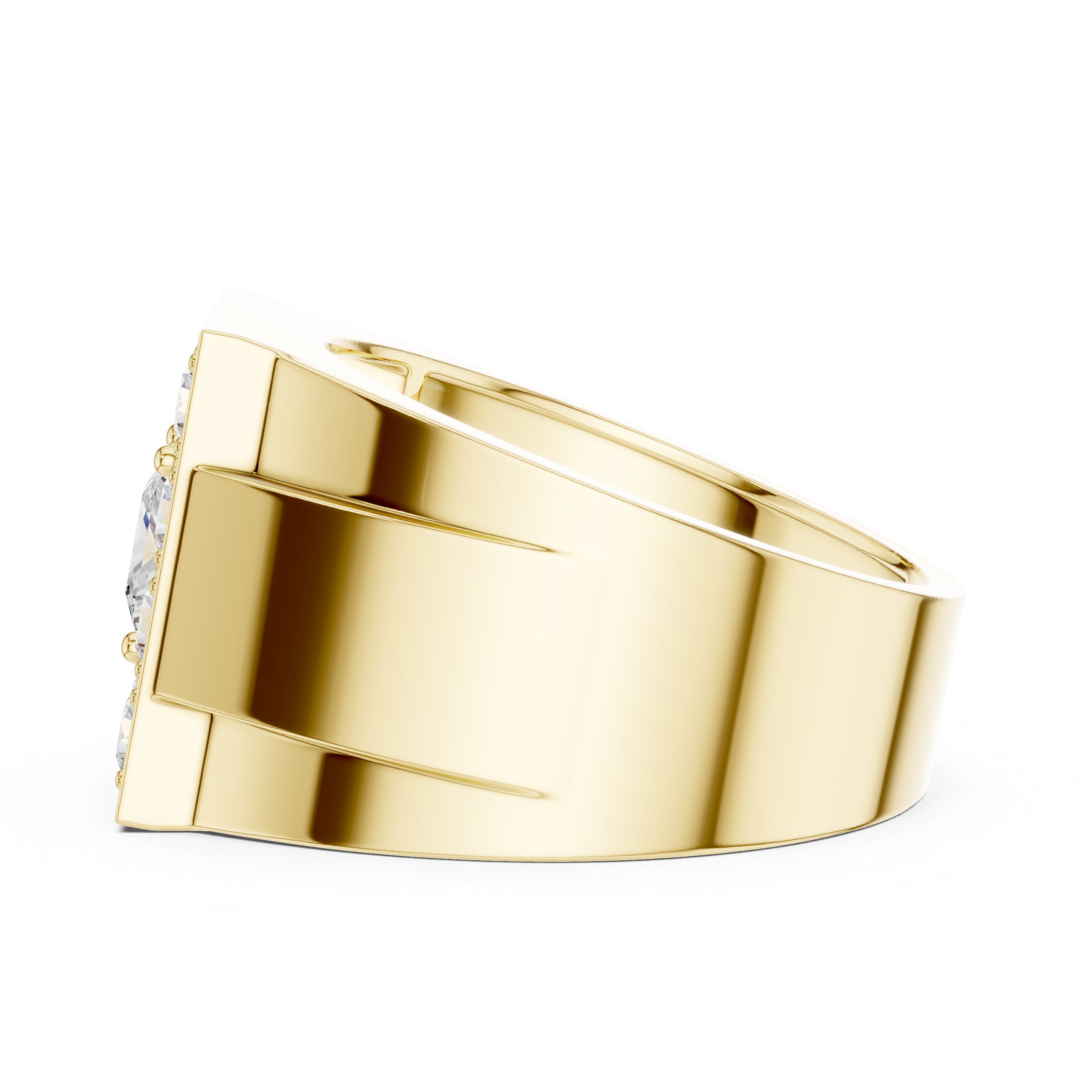 Princess Cut Halo Diamond Signet Ring – Bold Men's Luxury Statement Ring
