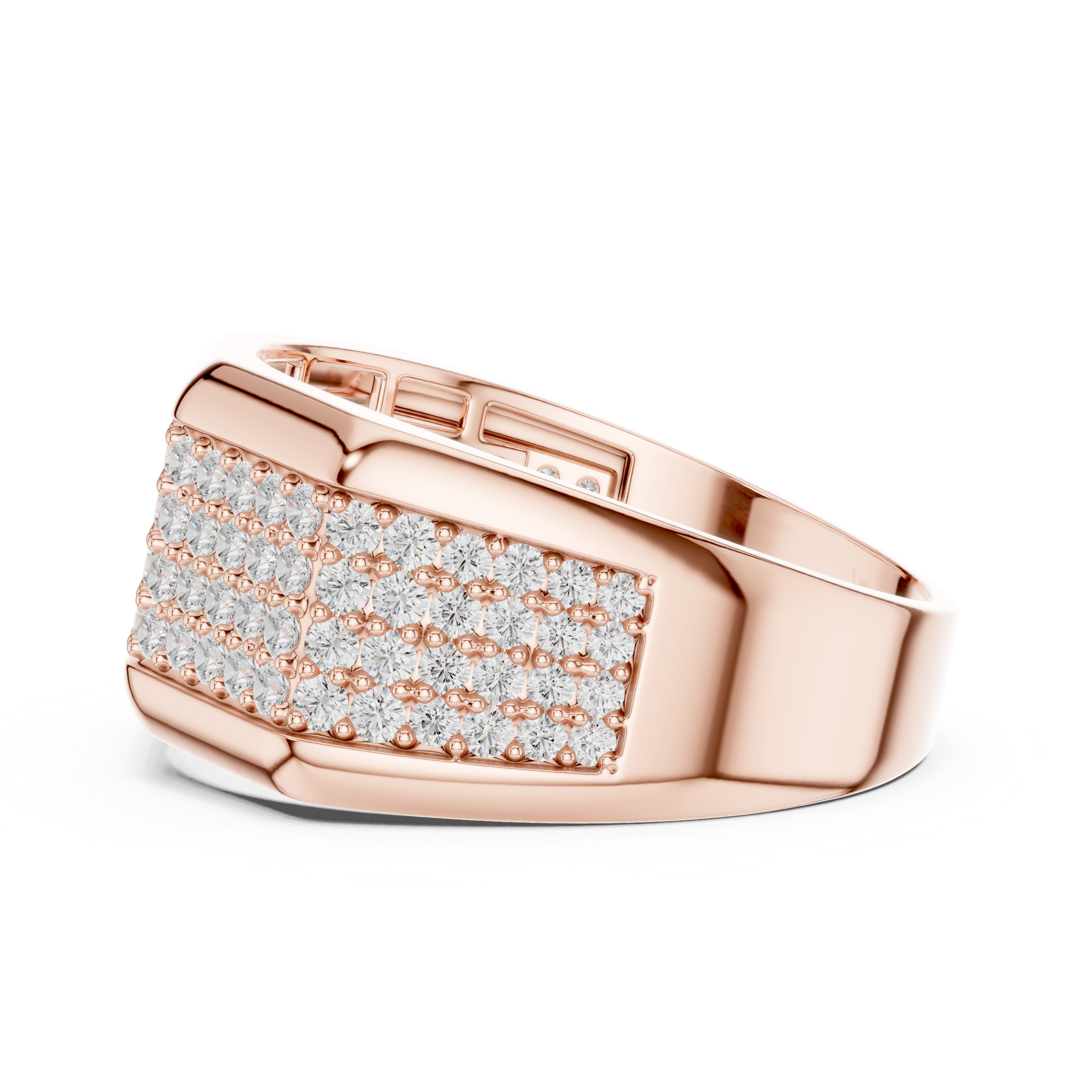 Men’s Multi-Row Diamond Statement Ring – Pave Set Luxury Signet Ring