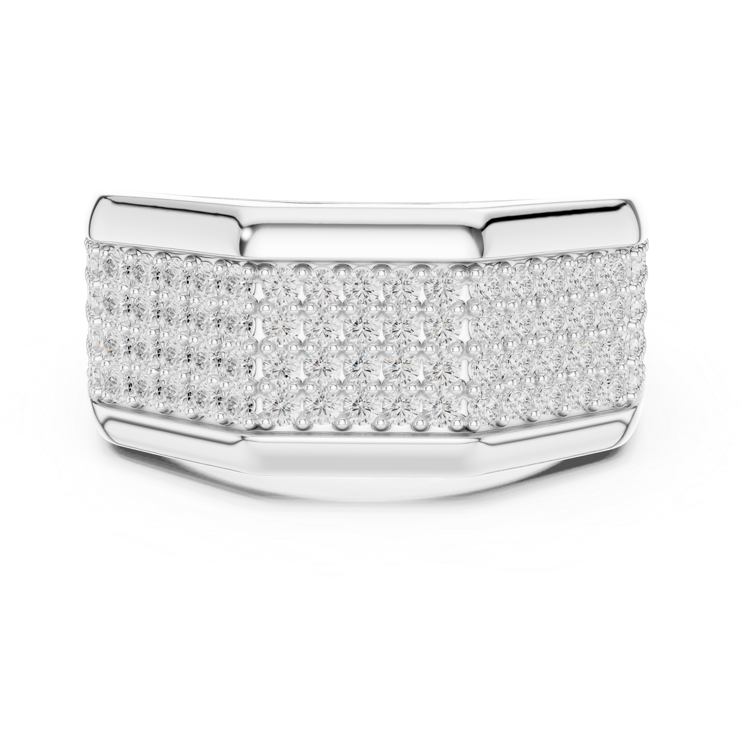 Men’s Multi-Row Diamond Statement Ring – Pave Set Luxury Signet Ring