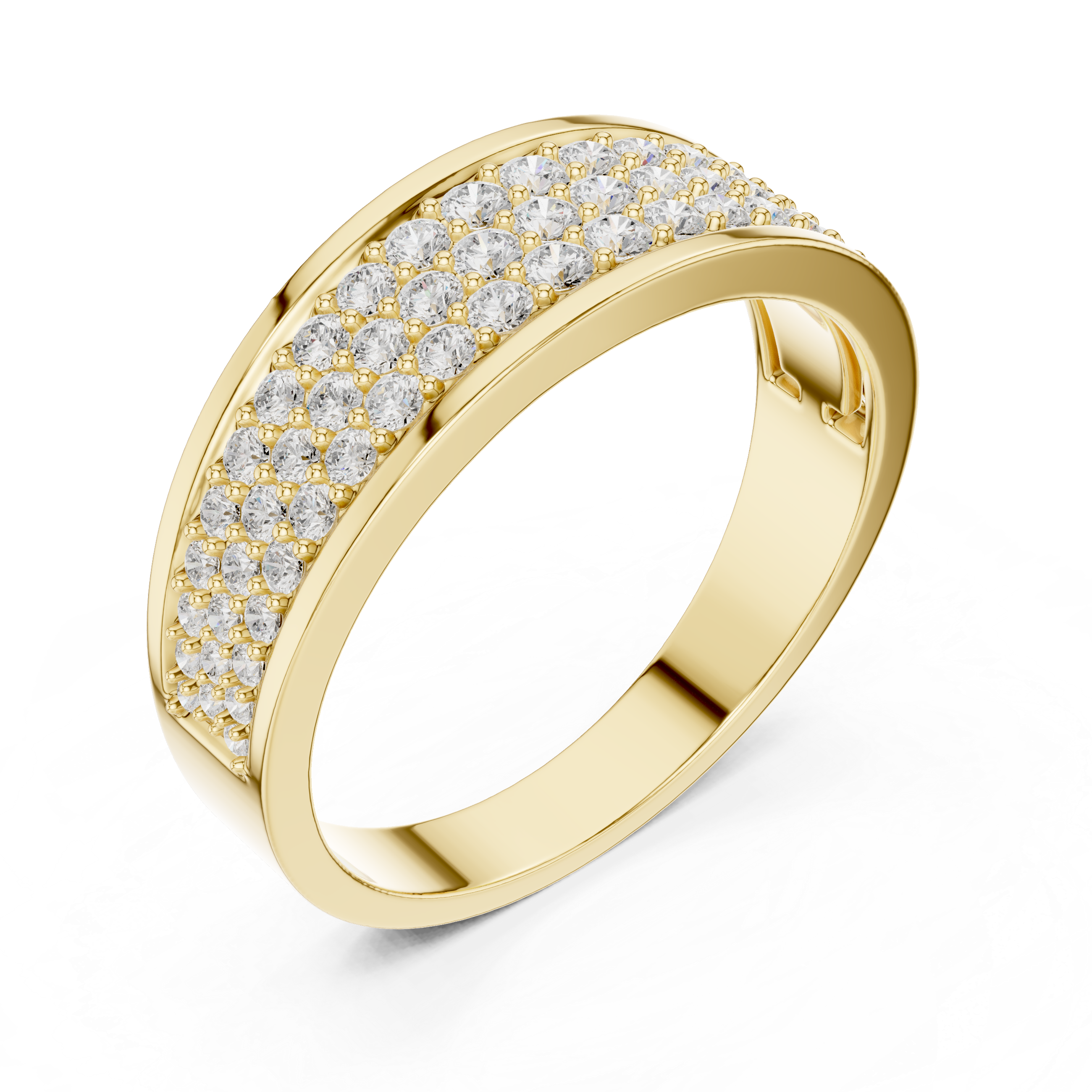Multi-Row Pavé Diamond Wedding Band – Luxury Men's Diamond Ring