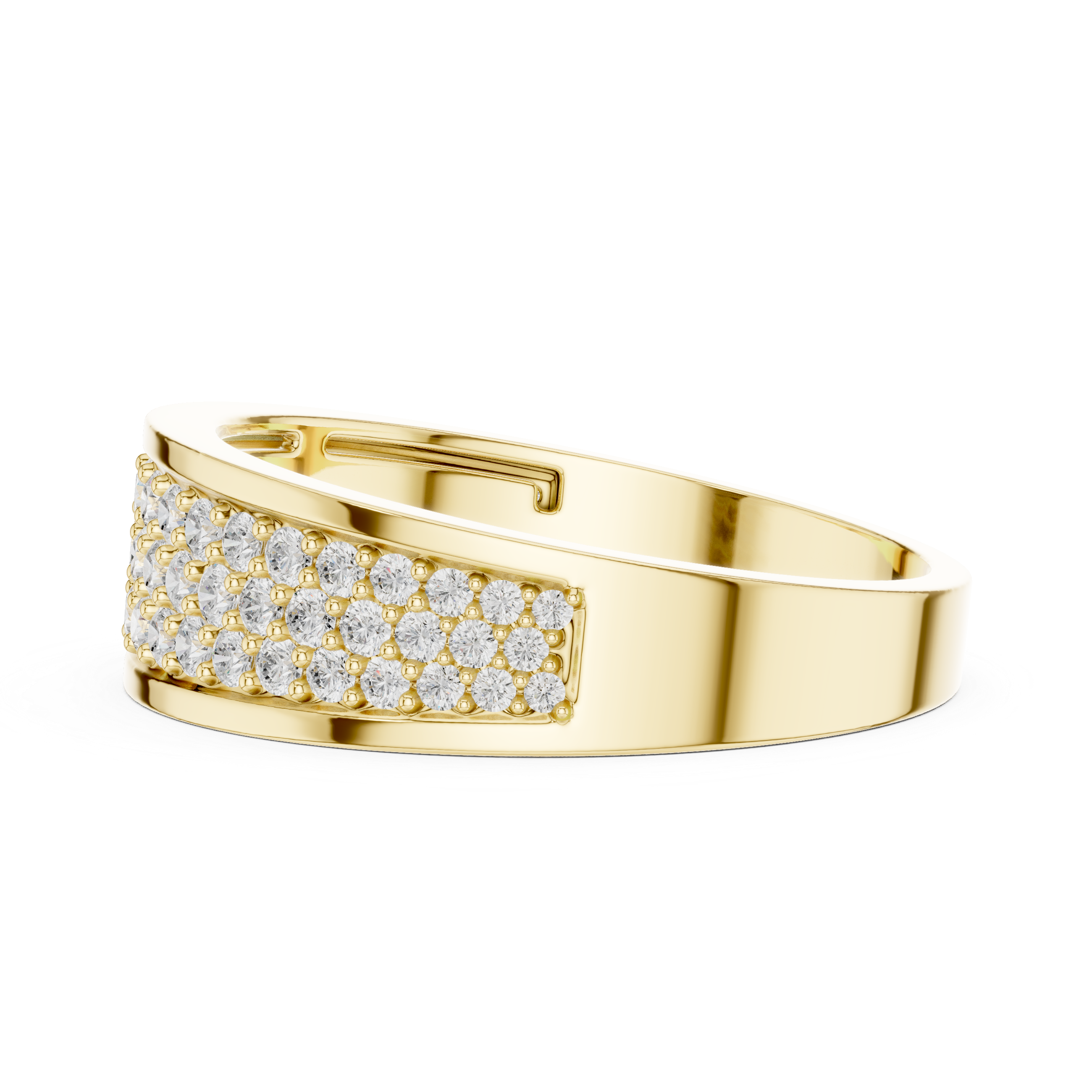 Multi-Row Pavé Diamond Wedding Band – Luxury Men's Diamond Ring