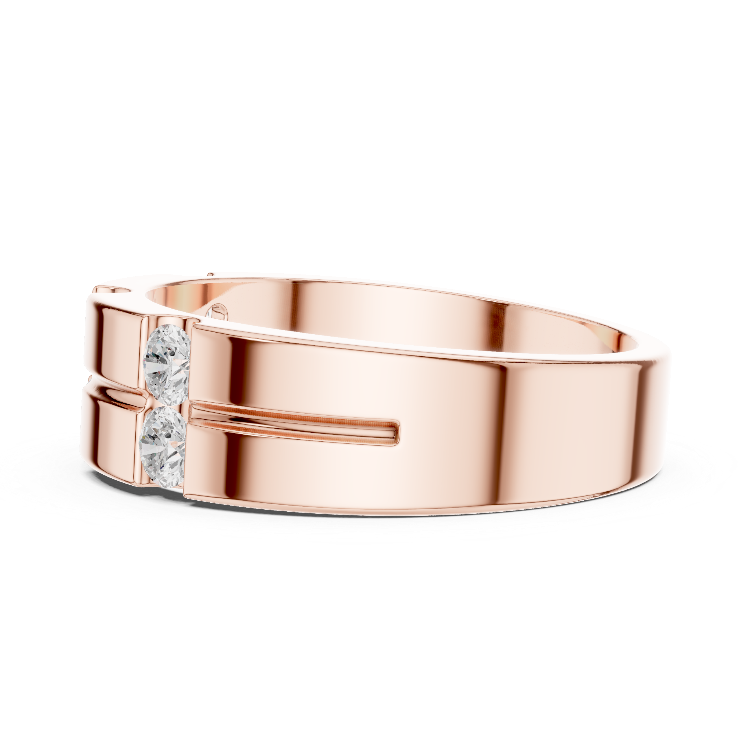 Men’s Multi-Stone Diamond Band Ring – Modern Geometric Statement Wedding Ring