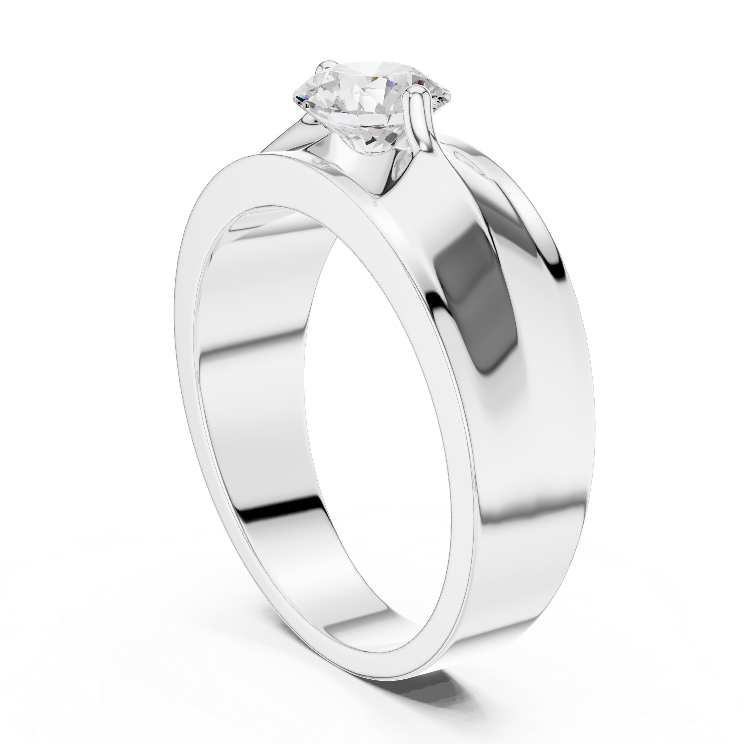 Men’s Solitaire Diamond Ring – Classic Round Diamond Wedding Band