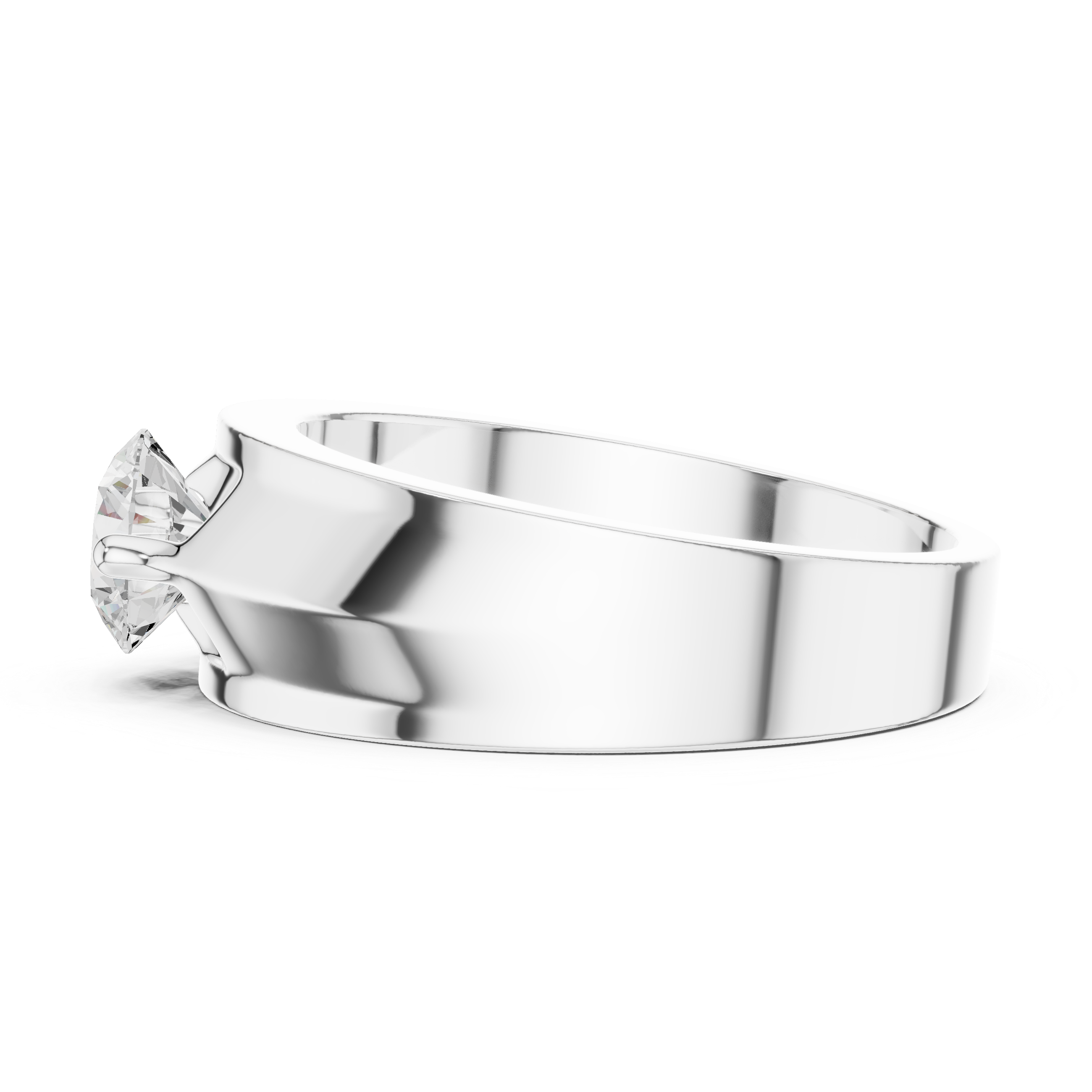 Men’s Solitaire Diamond Ring – Classic Round Diamond Wedding Band