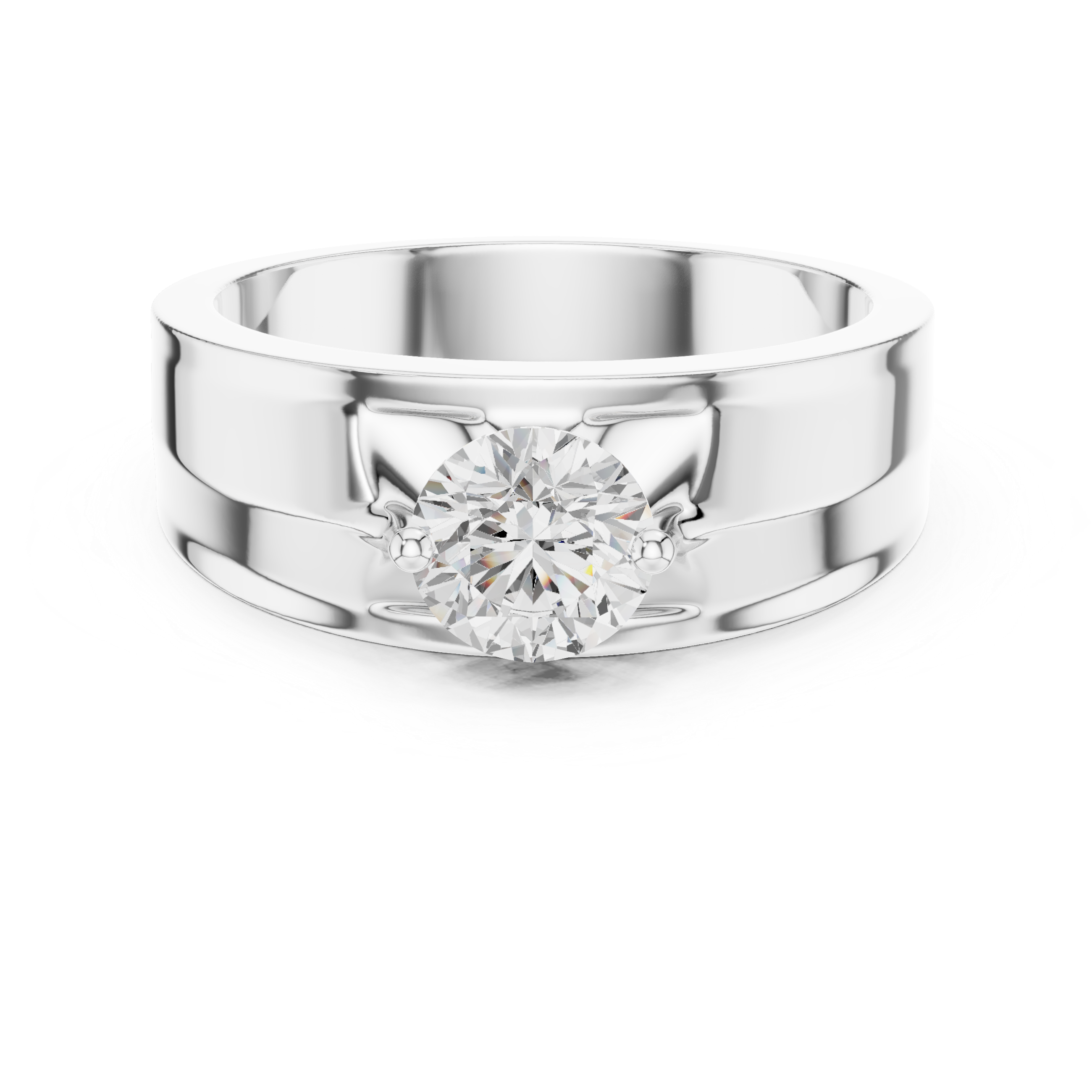 Men’s Solitaire Diamond Ring – Classic Round Diamond Wedding Band