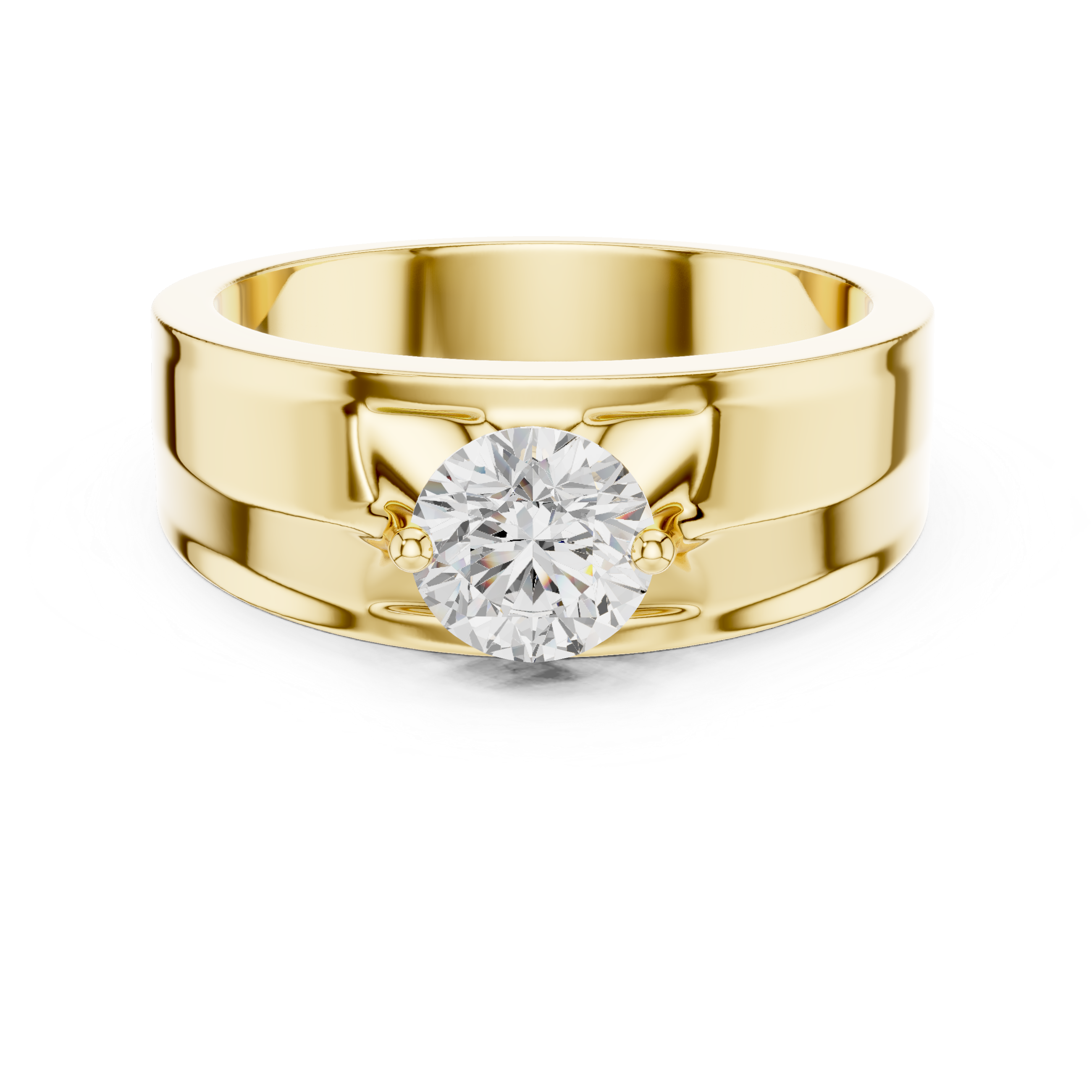 Men’s Solitaire Diamond Ring – Classic Round Diamond Wedding Band