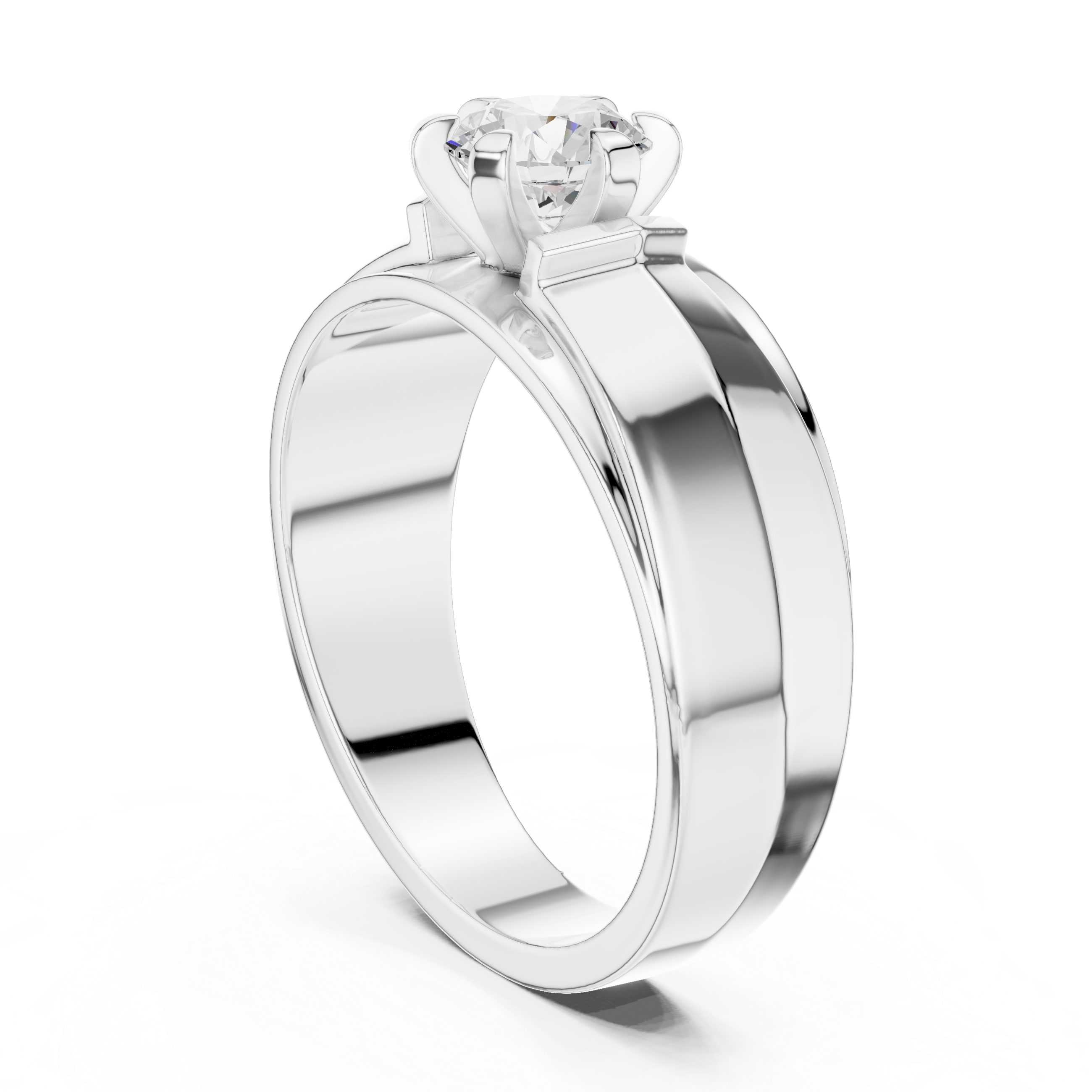 Men’s Two-Tone Solitaire Diamond Ring – 0.75 CT Modern Engagement Band