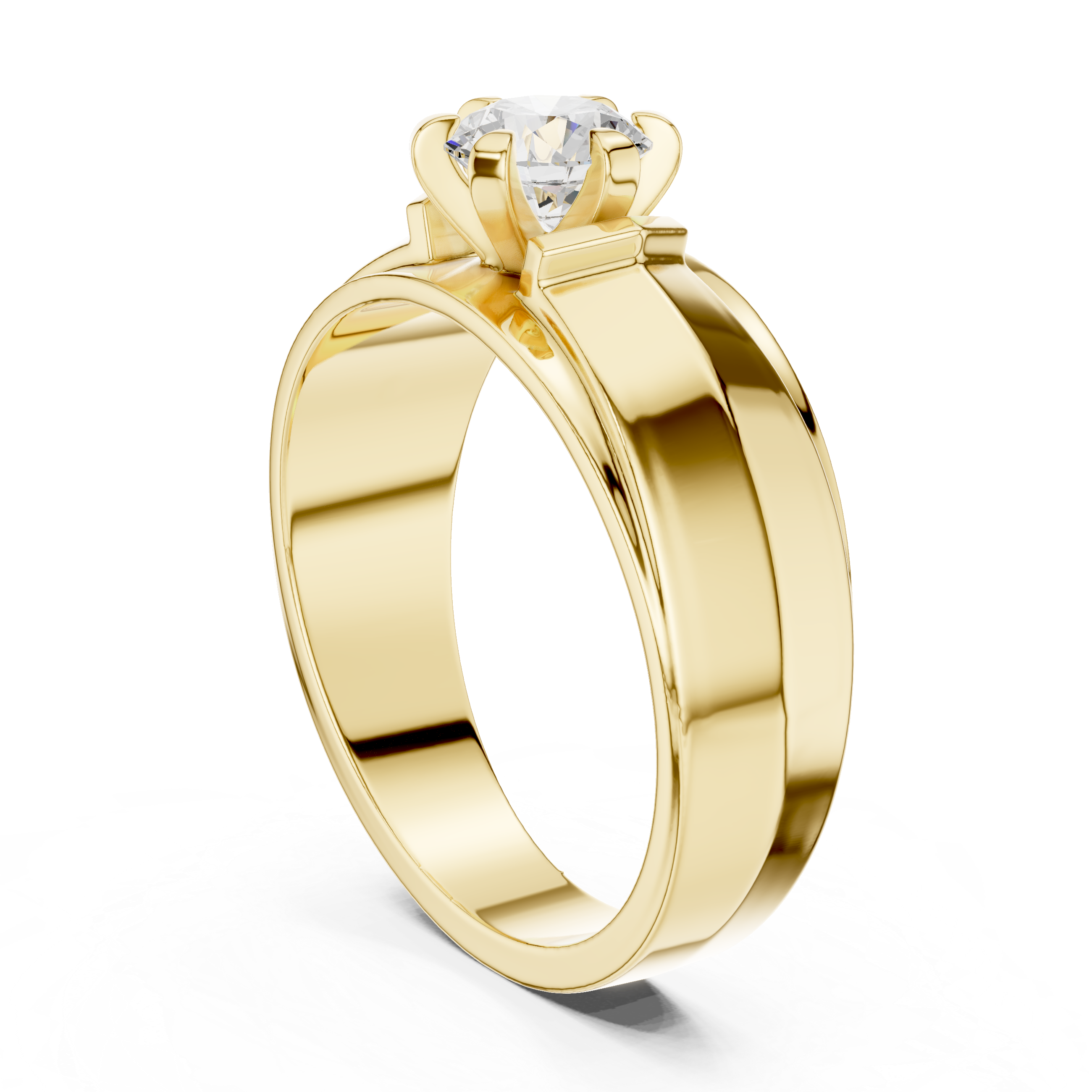 Men’s Two-Tone Solitaire Diamond Ring – 0.75 CT Modern Engagement Band