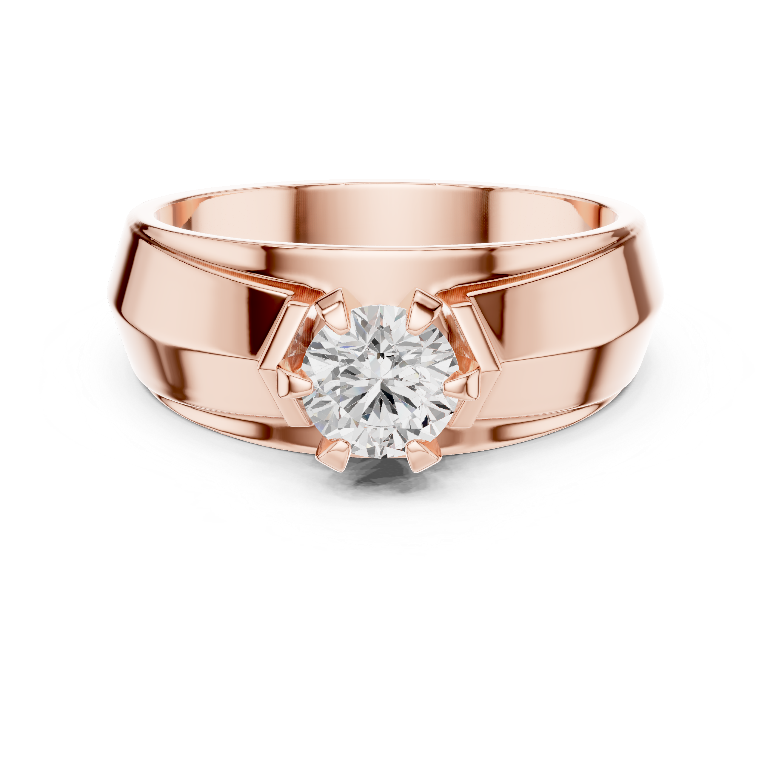 Men’s Two-Tone Solitaire Diamond Ring – 0.75 CT Modern Engagement Band