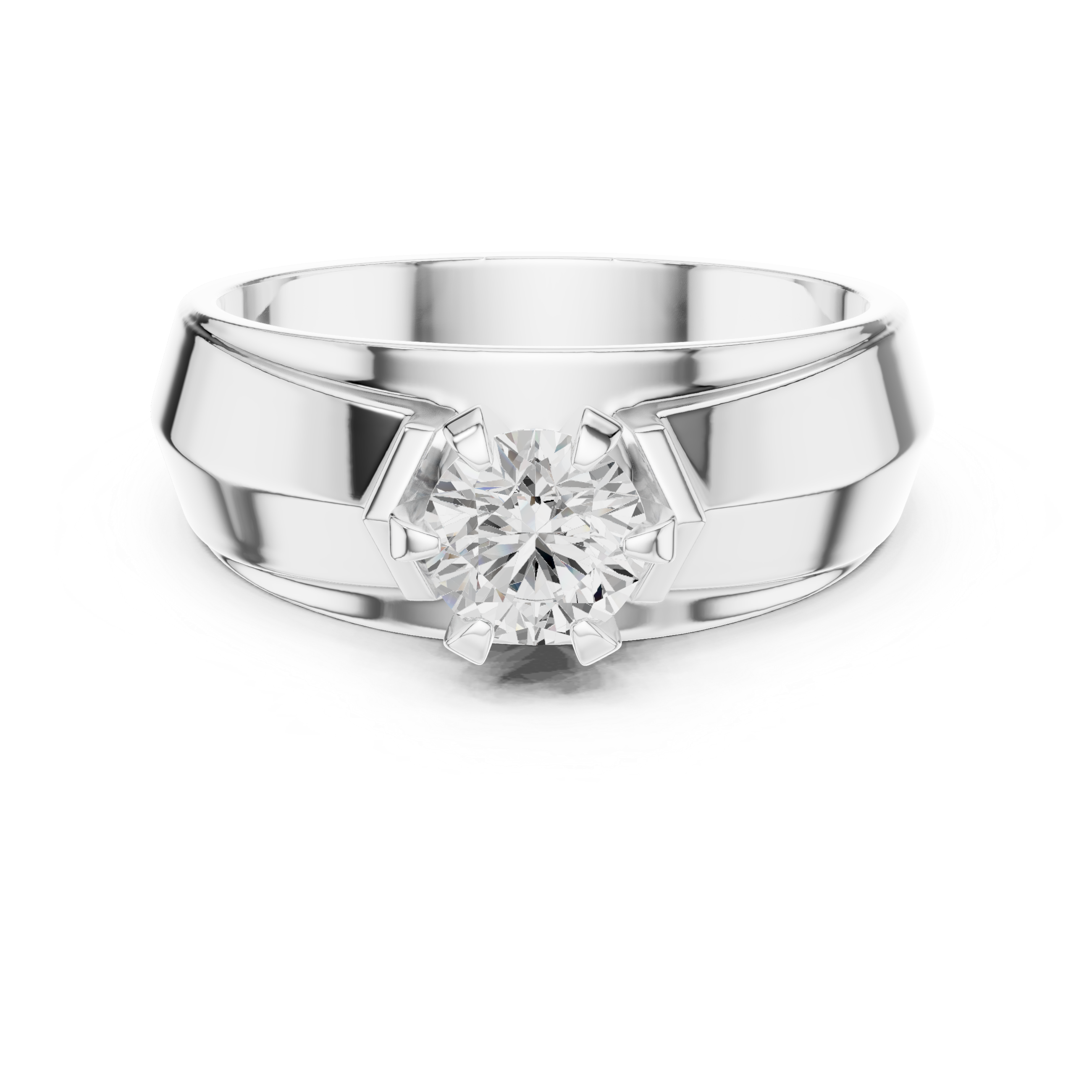 Men’s Two-Tone Solitaire Diamond Ring – 0.75 CT Modern Engagement Band