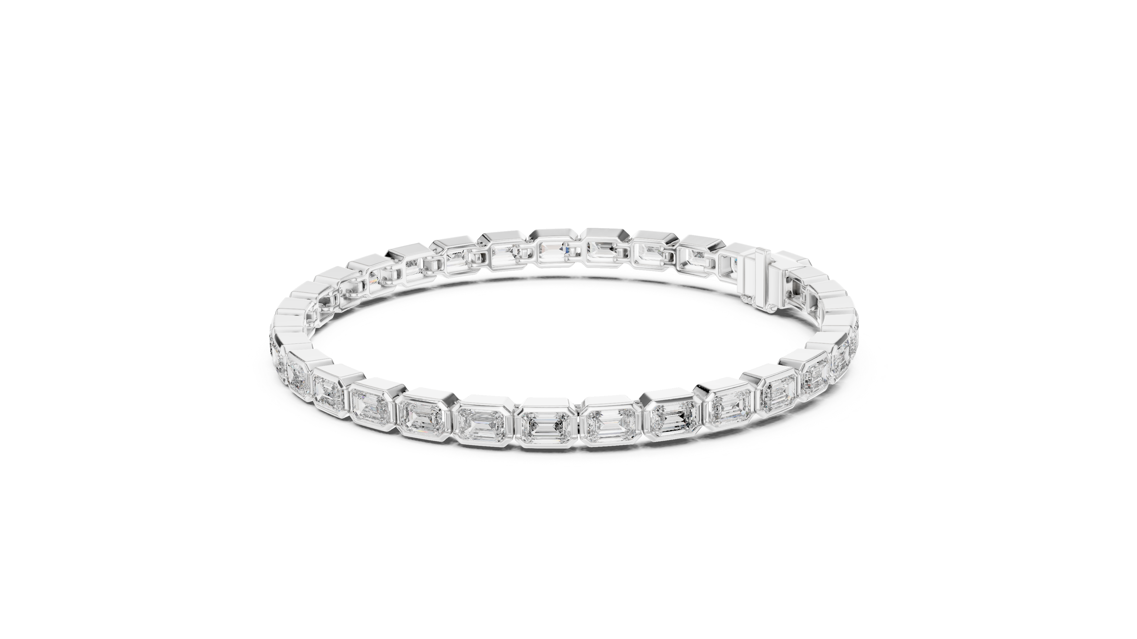 Luxury Emerald Cut Diamond Bracelet