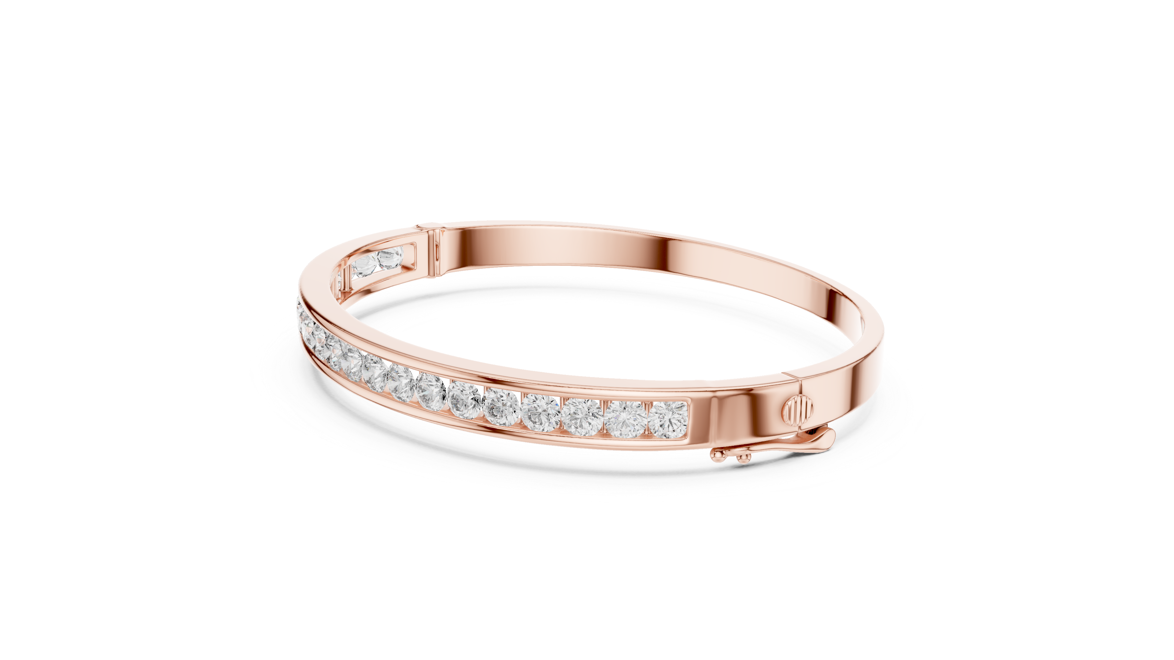 Channel Set Diamond Bangle