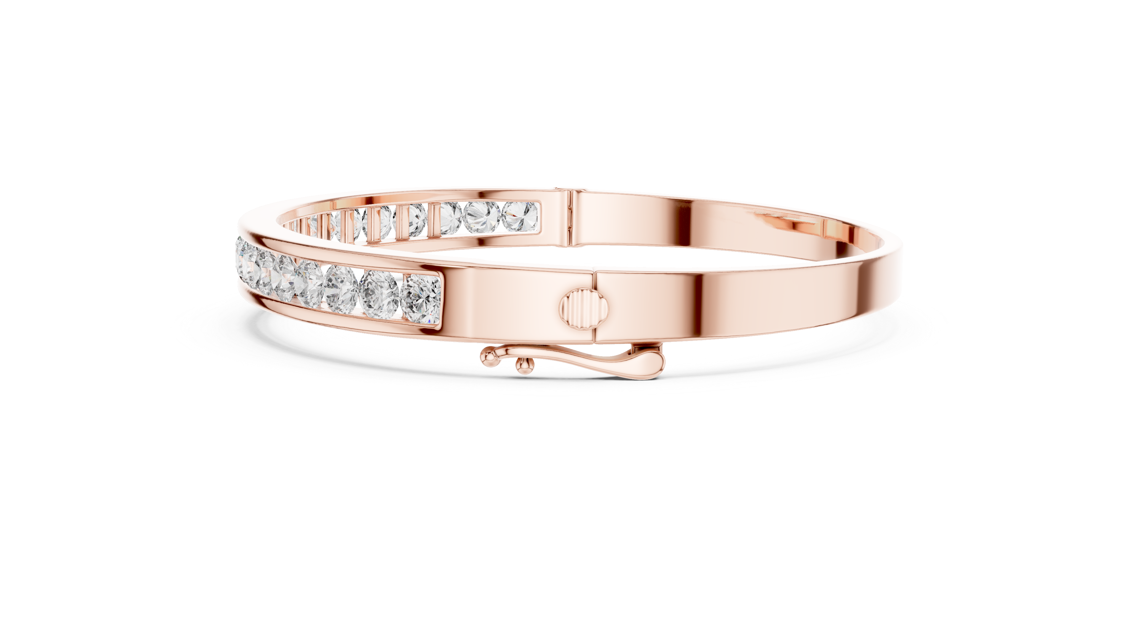 Channel Set Diamond Bangle