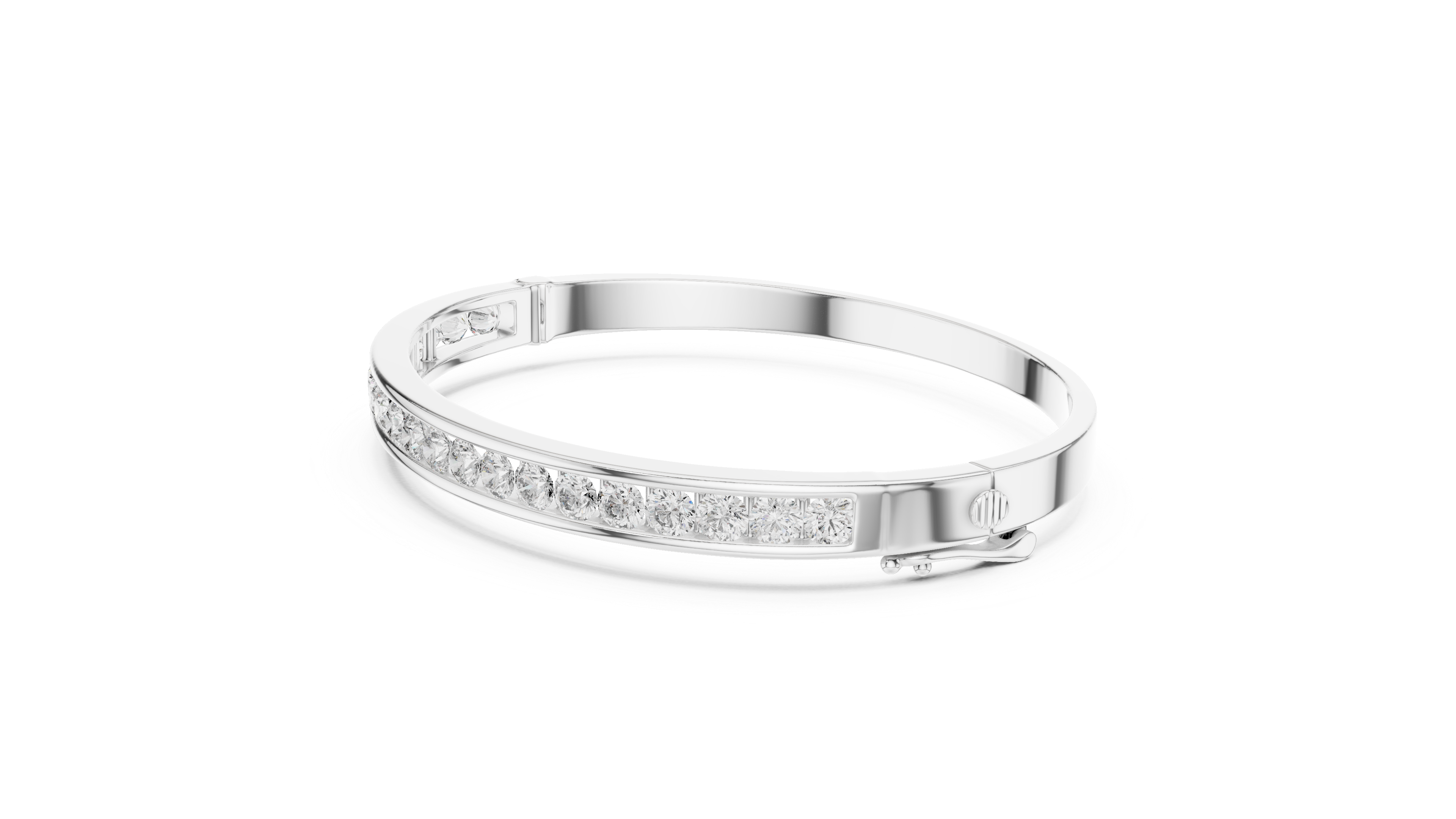 Channel Set Diamond Bangle