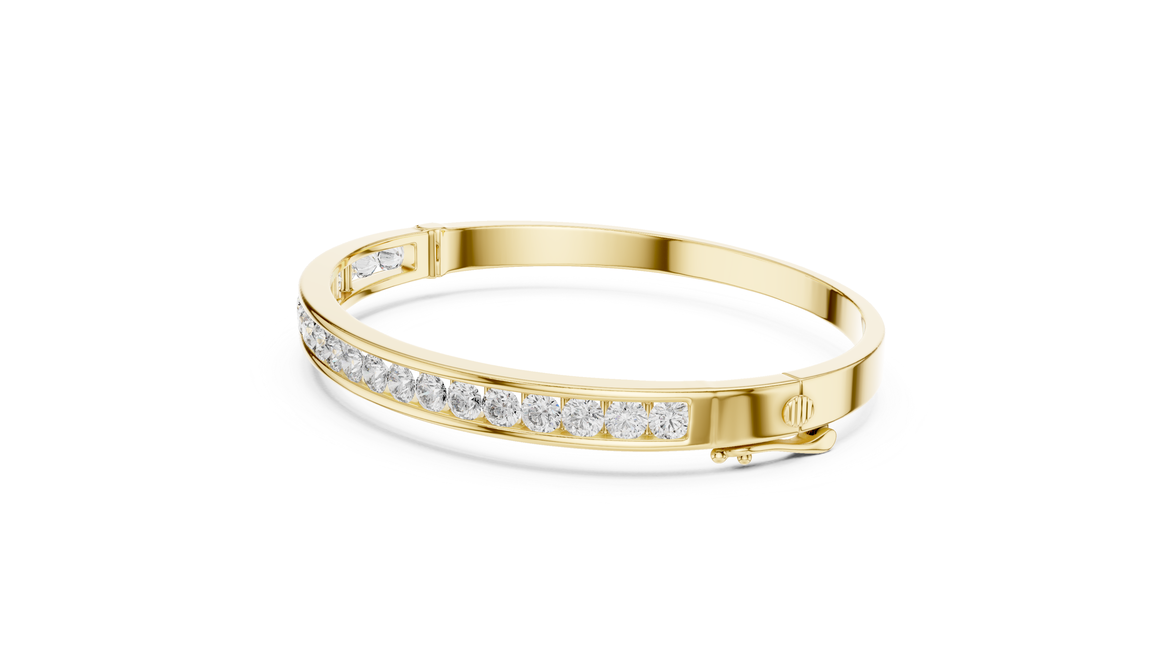 Channel Set Diamond Bangle
