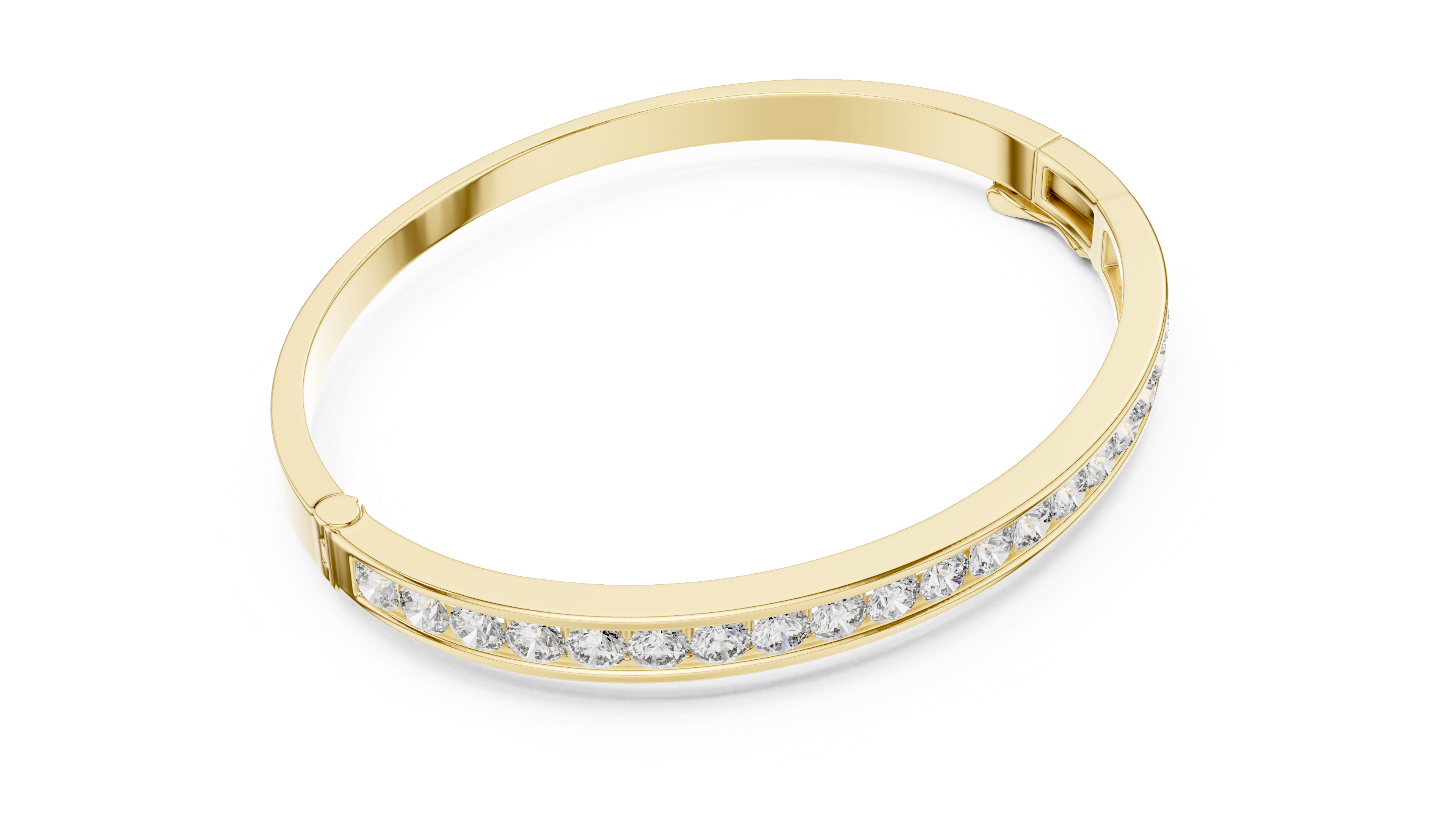 Channel Set Diamond Bangle