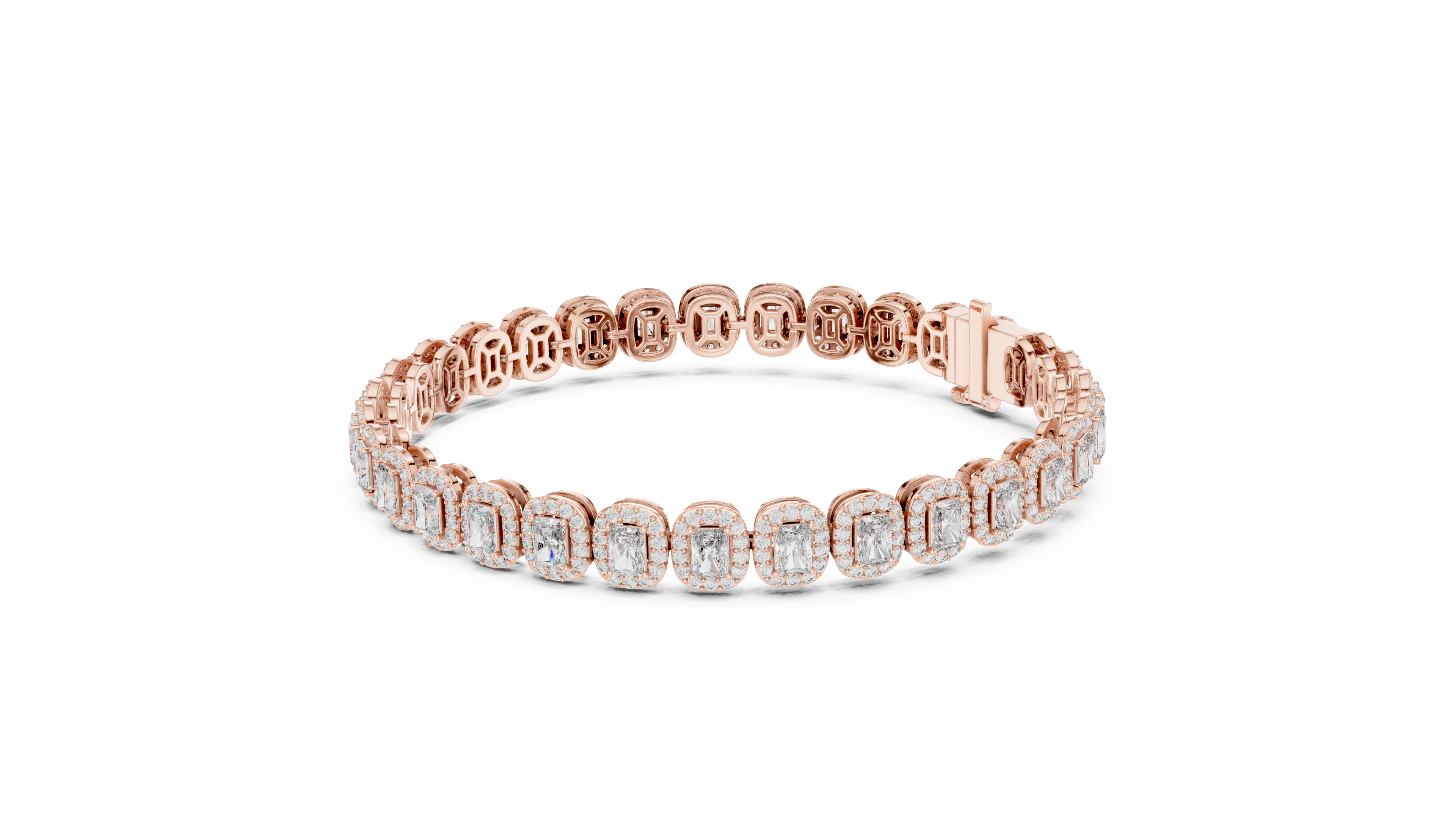 Radiant Halo Diamond Bracelet