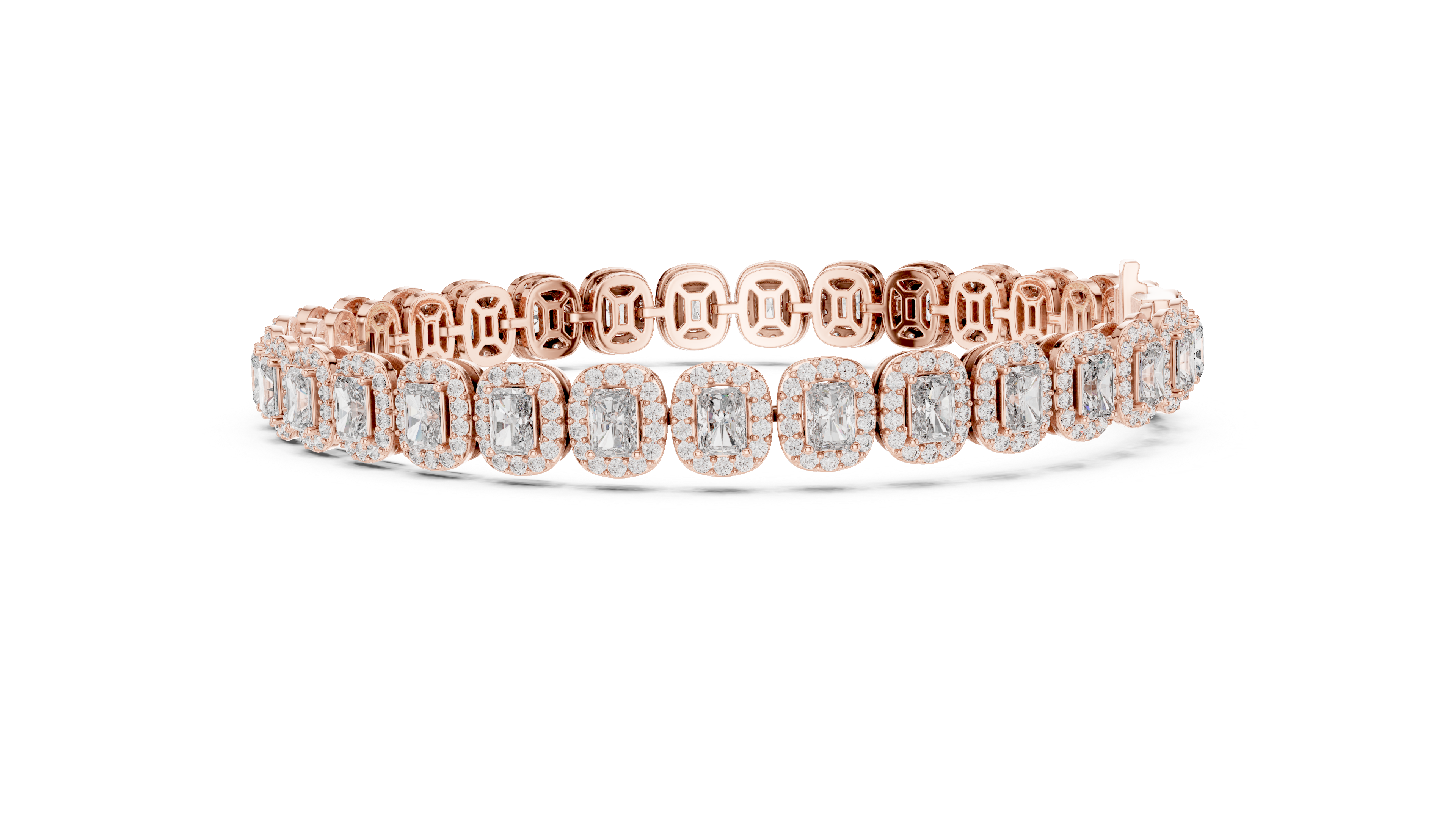 Radiant Halo Diamond Bracelet