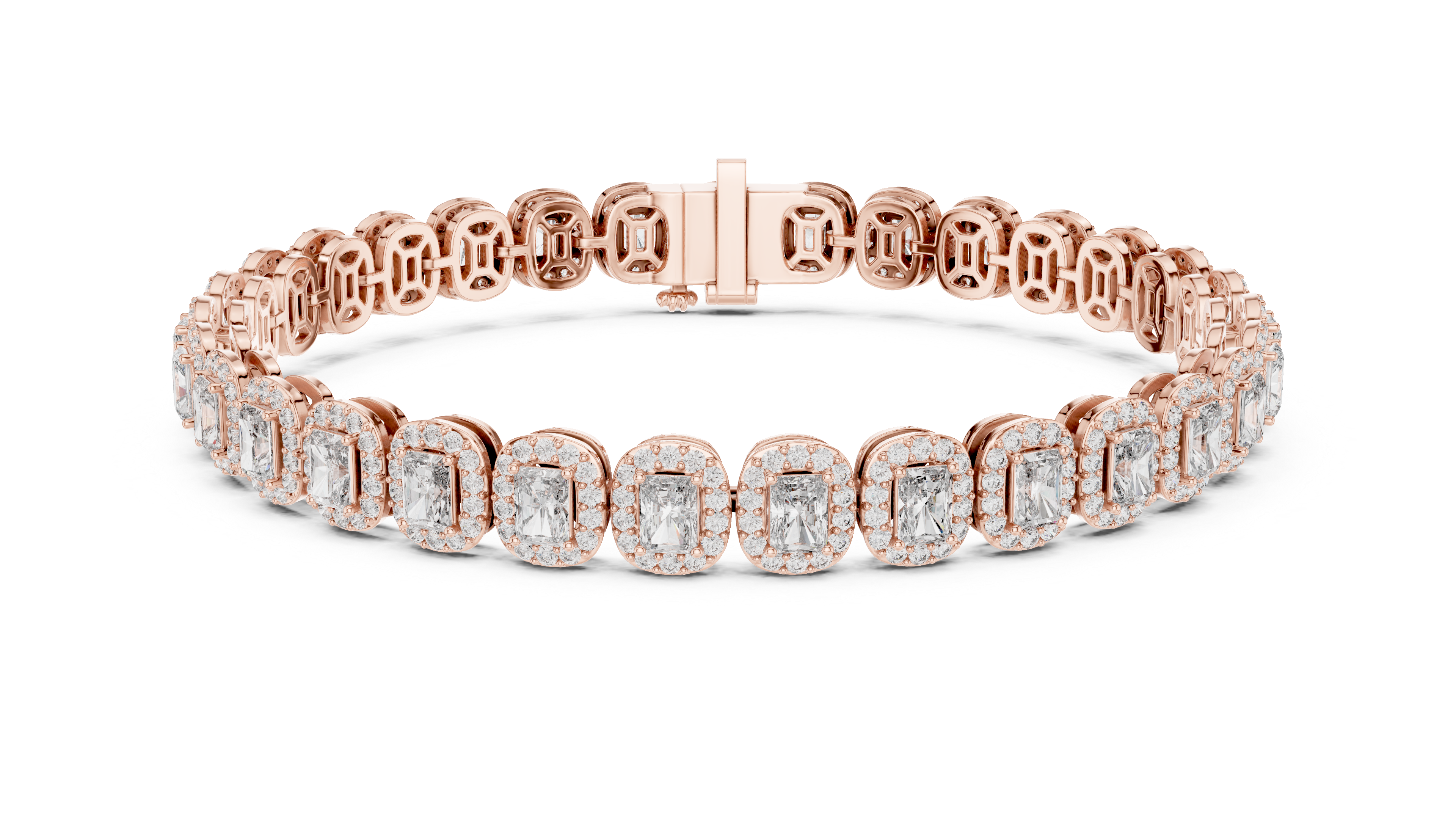 Radiant Halo Diamond Bracelet