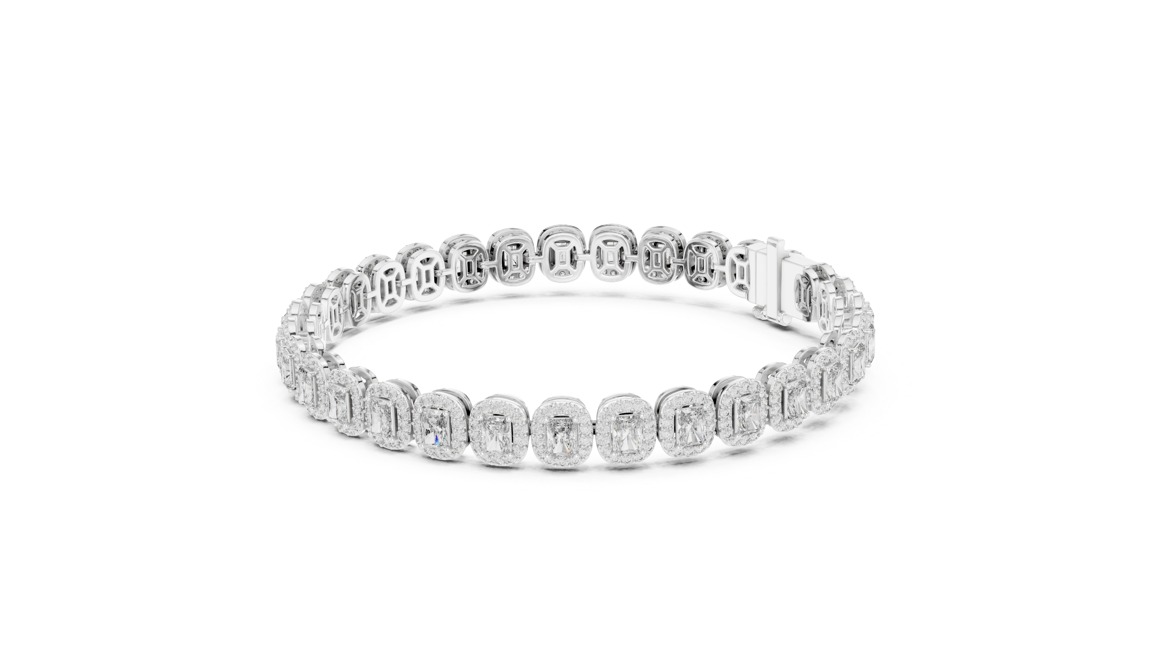 Radiant Halo Diamond Bracelet