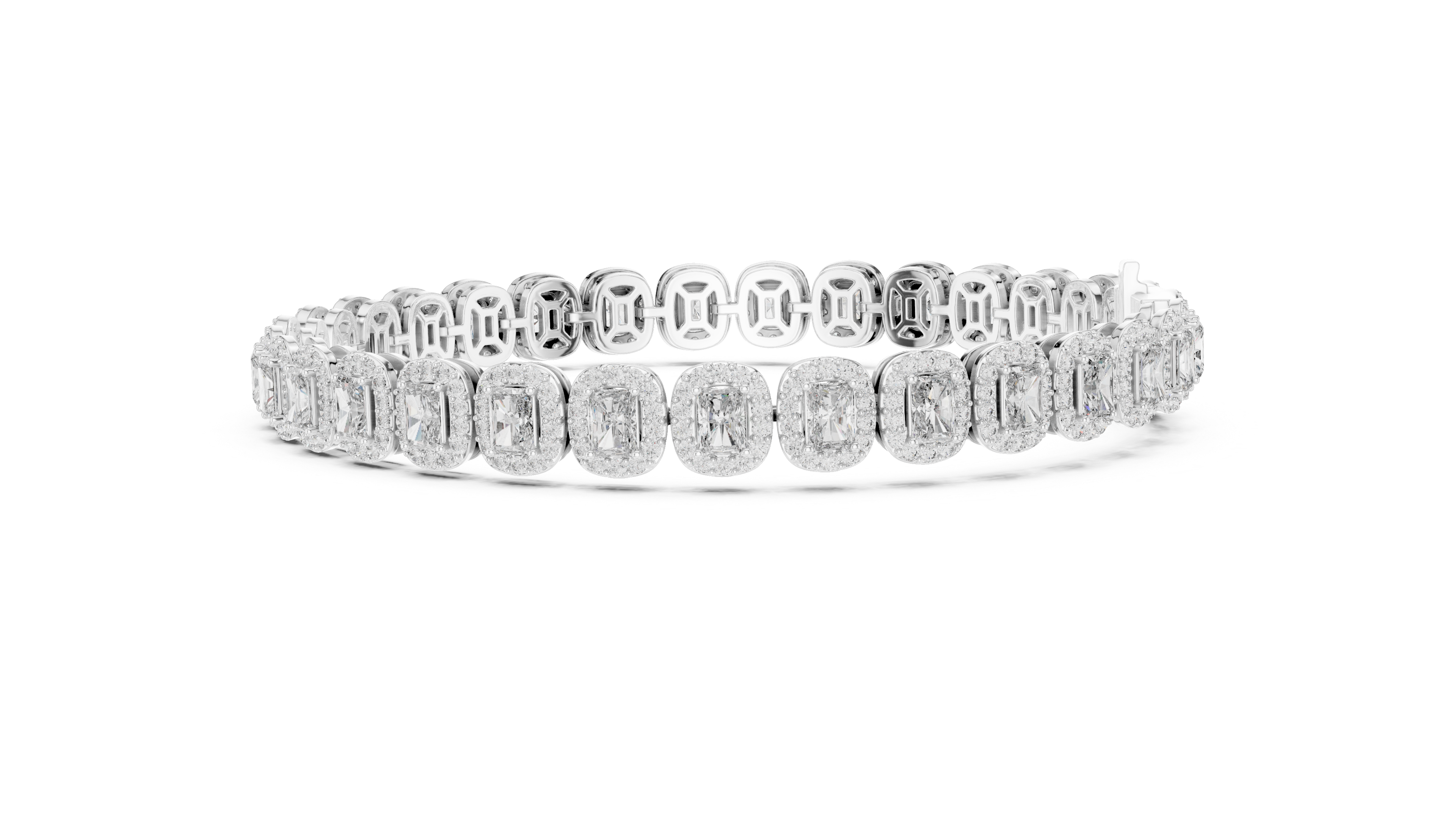 Radiant Halo Diamond Bracelet