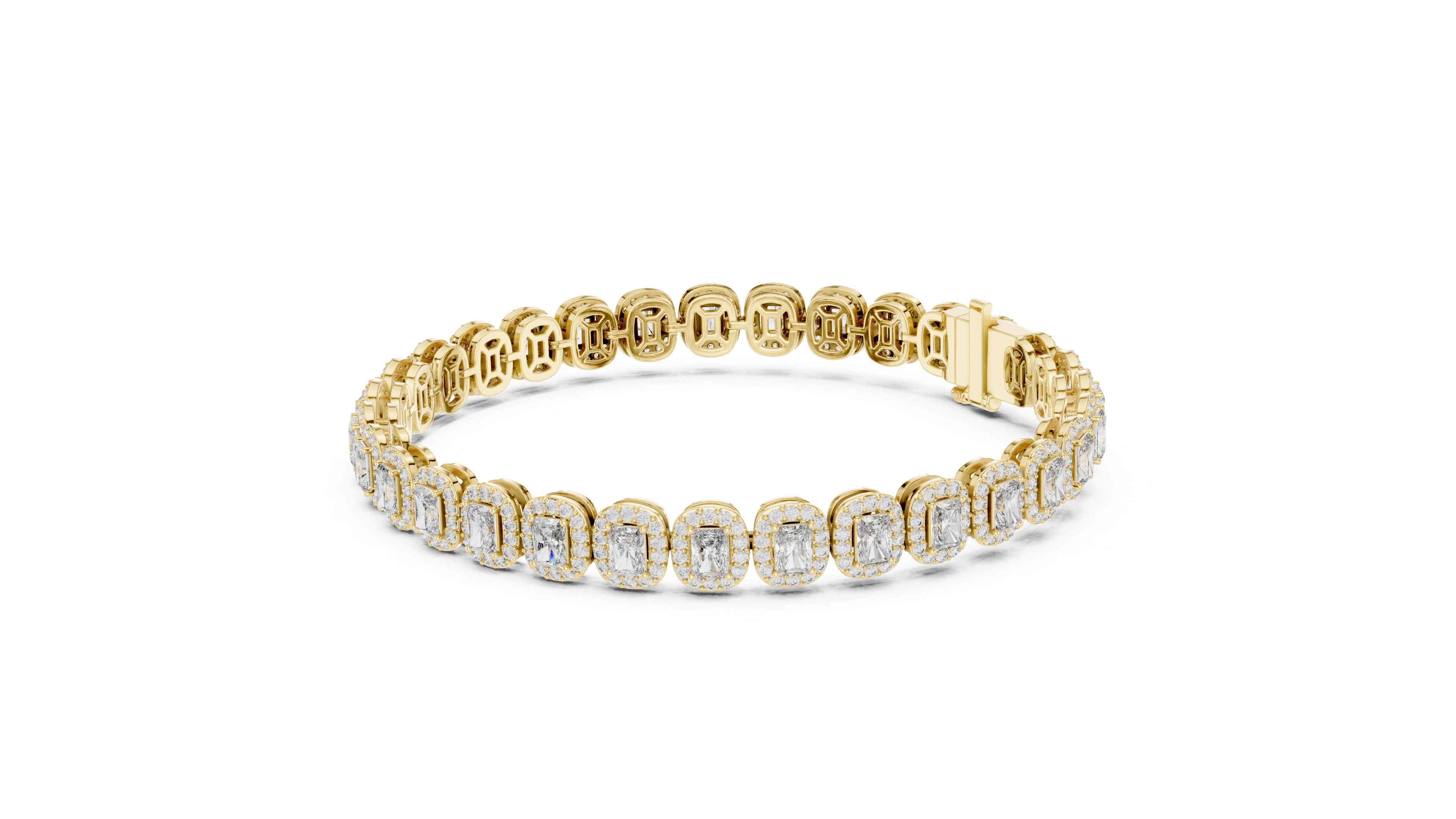 Radiant Halo Diamond Bracelet