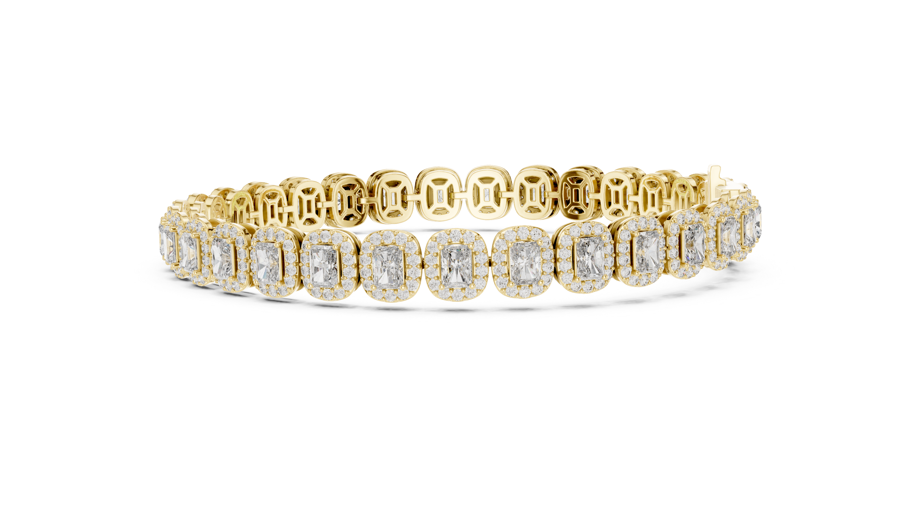 Radiant Halo Diamond Bracelet