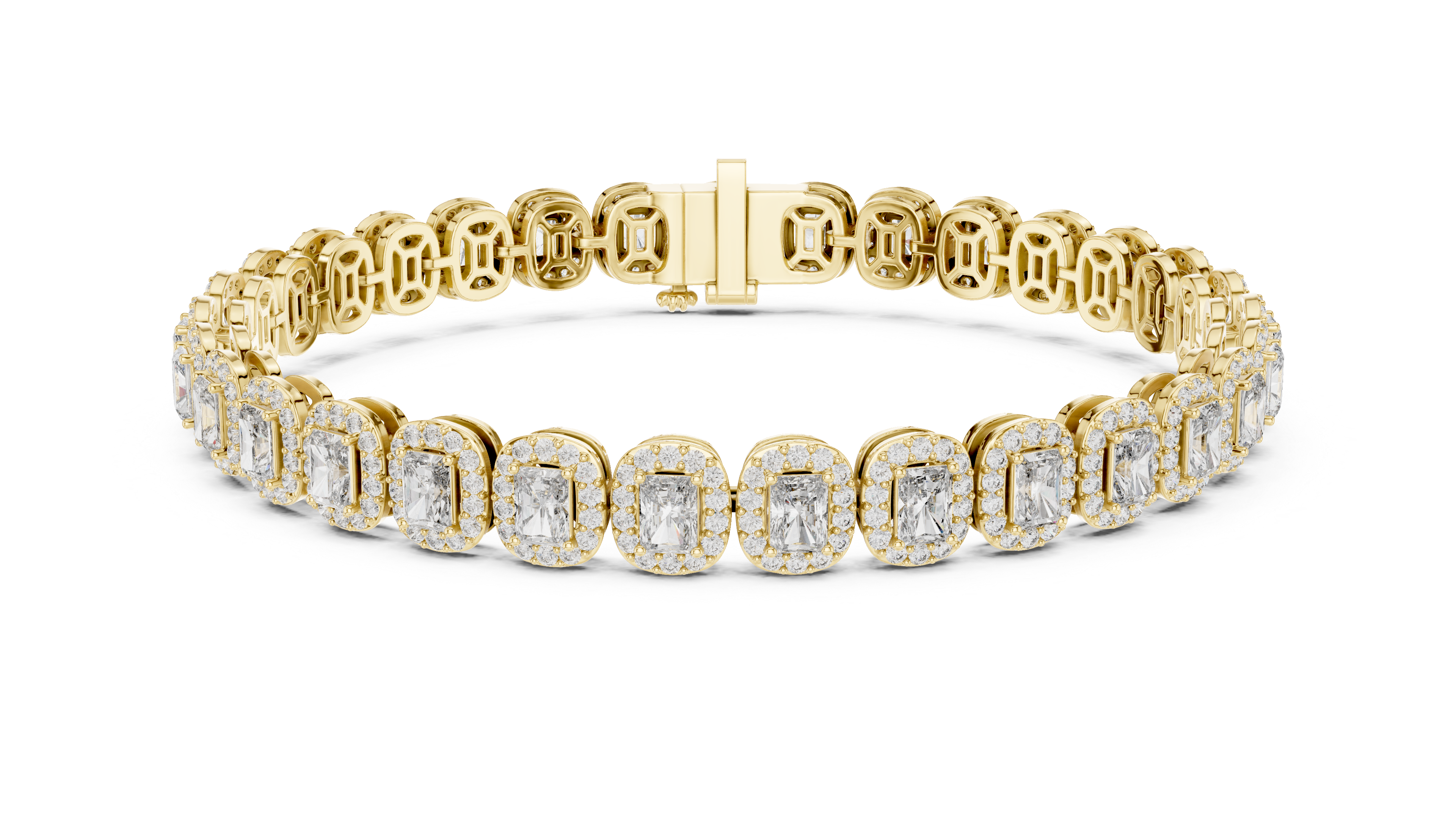 Radiant Halo Diamond Bracelet