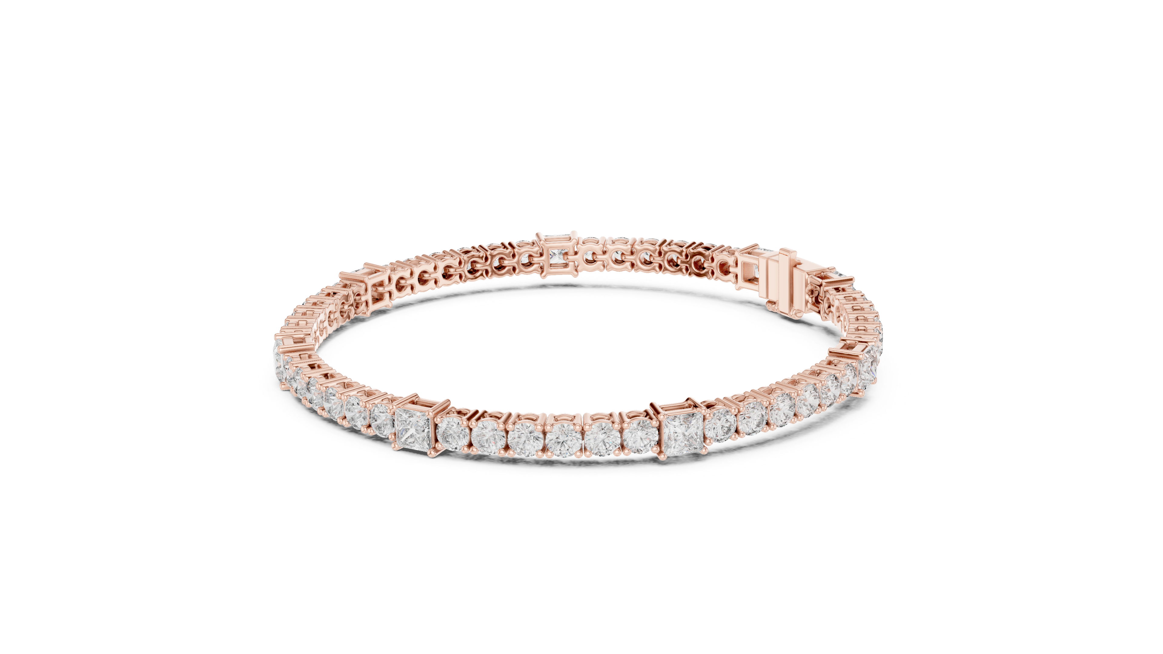 Luxury Princess Cut Diamond Tennis Bracelet