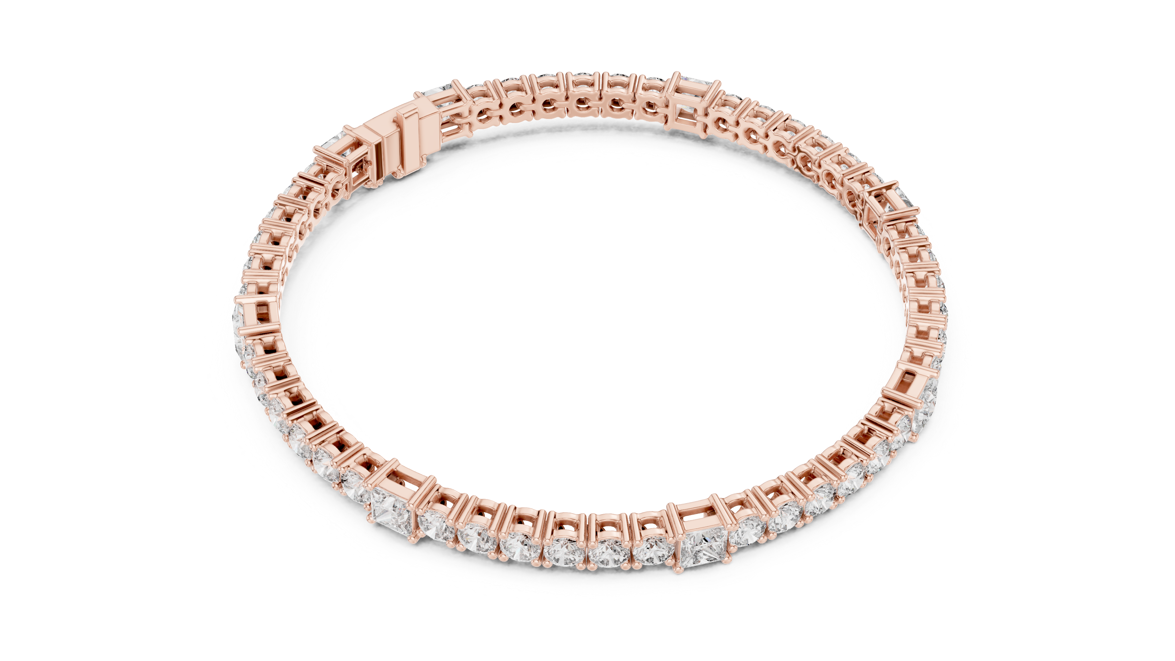 Luxury Princess Cut Diamond Tennis Bracelet
