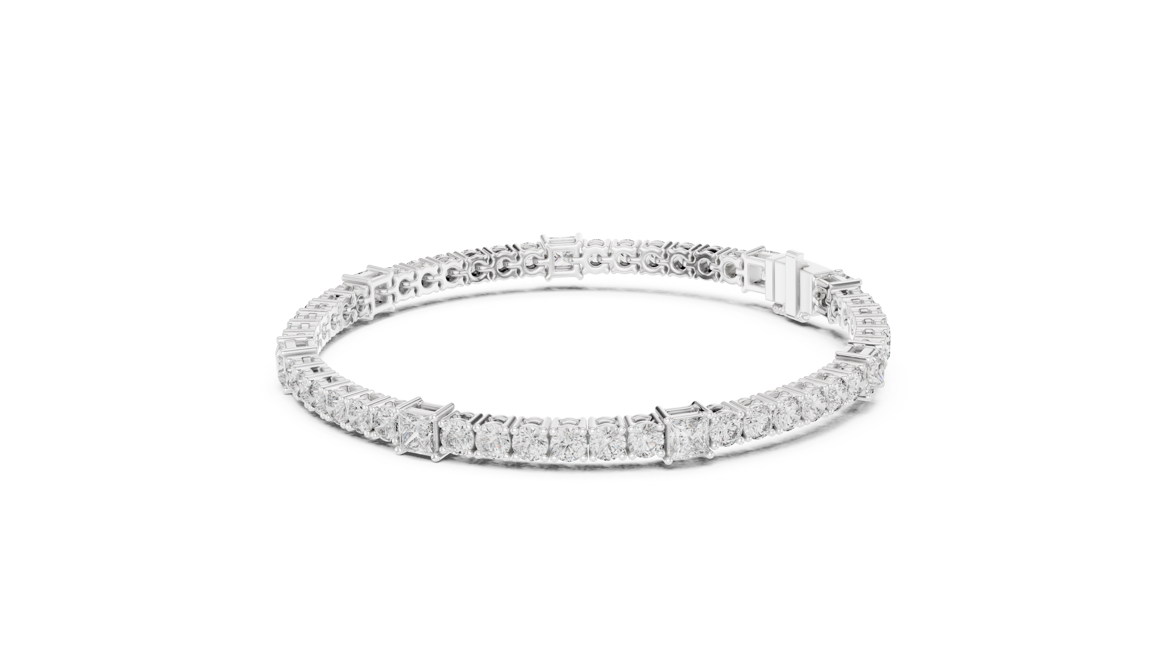 Luxury Princess Cut Diamond Tennis Bracelet