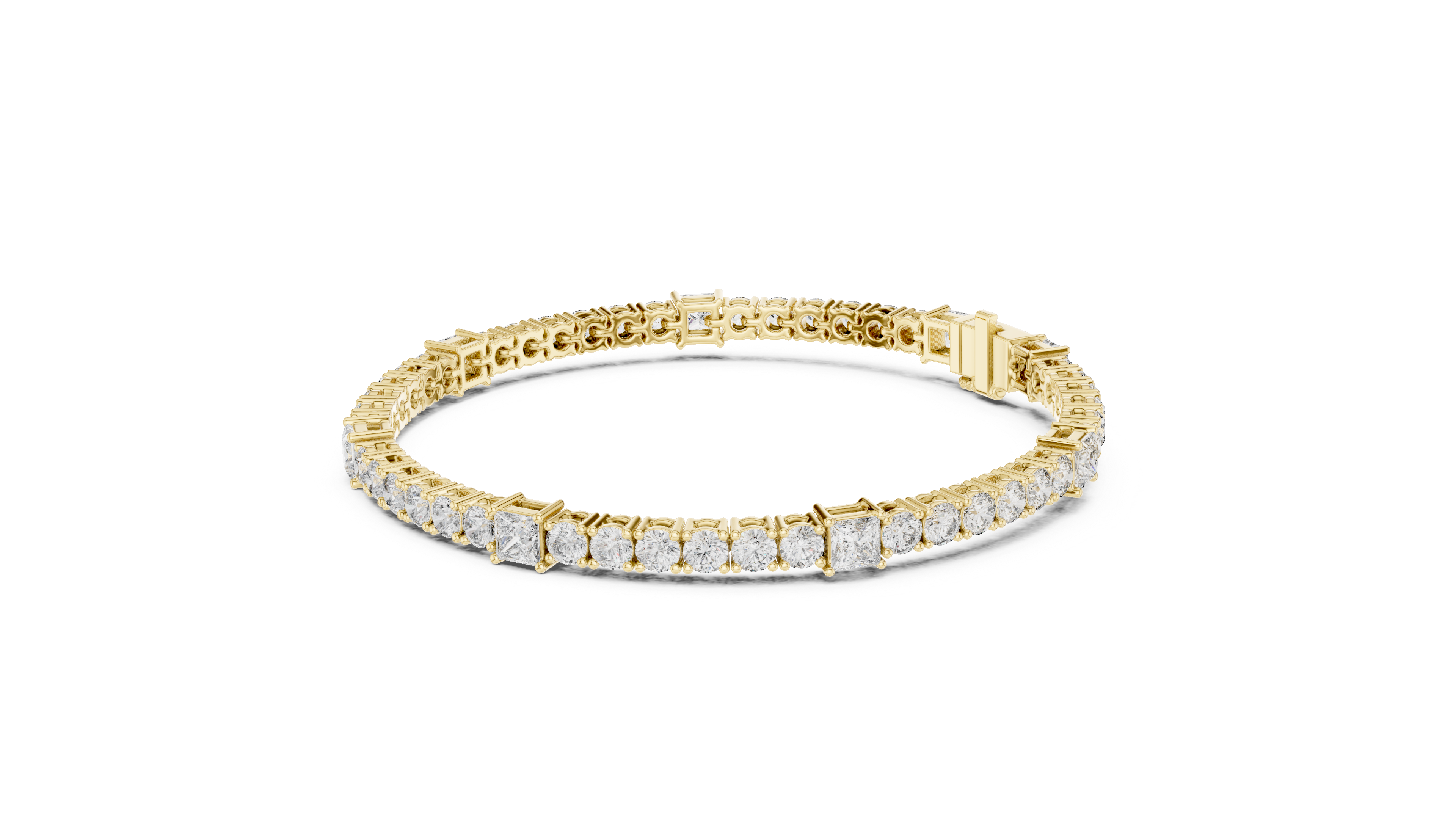 Luxury Princess Cut Diamond Tennis Bracelet