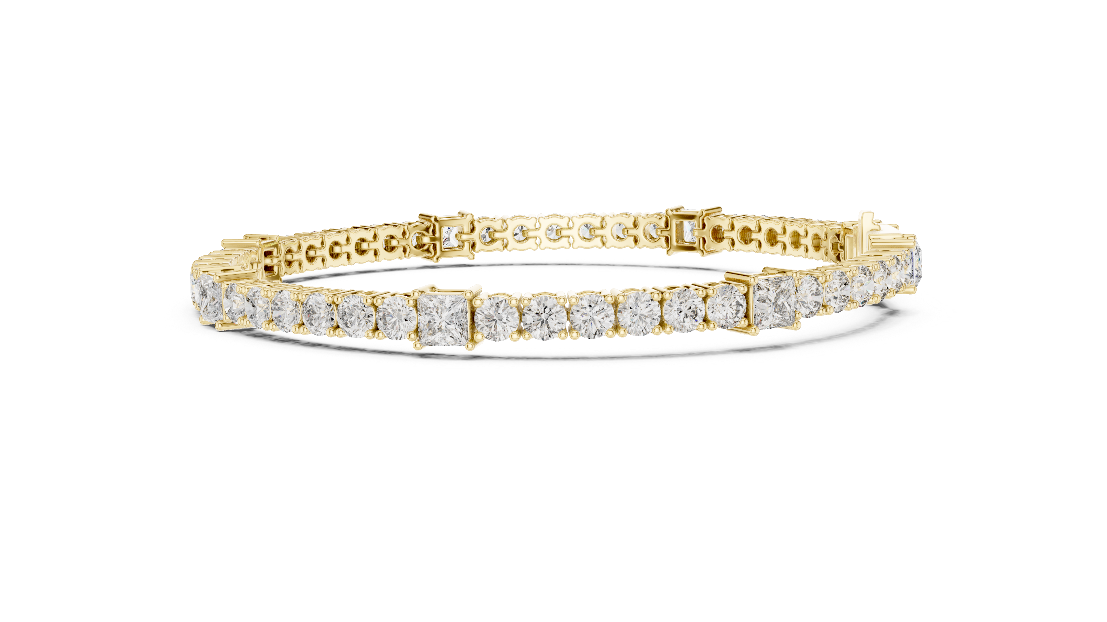 Luxury Princess Cut Diamond Tennis Bracelet