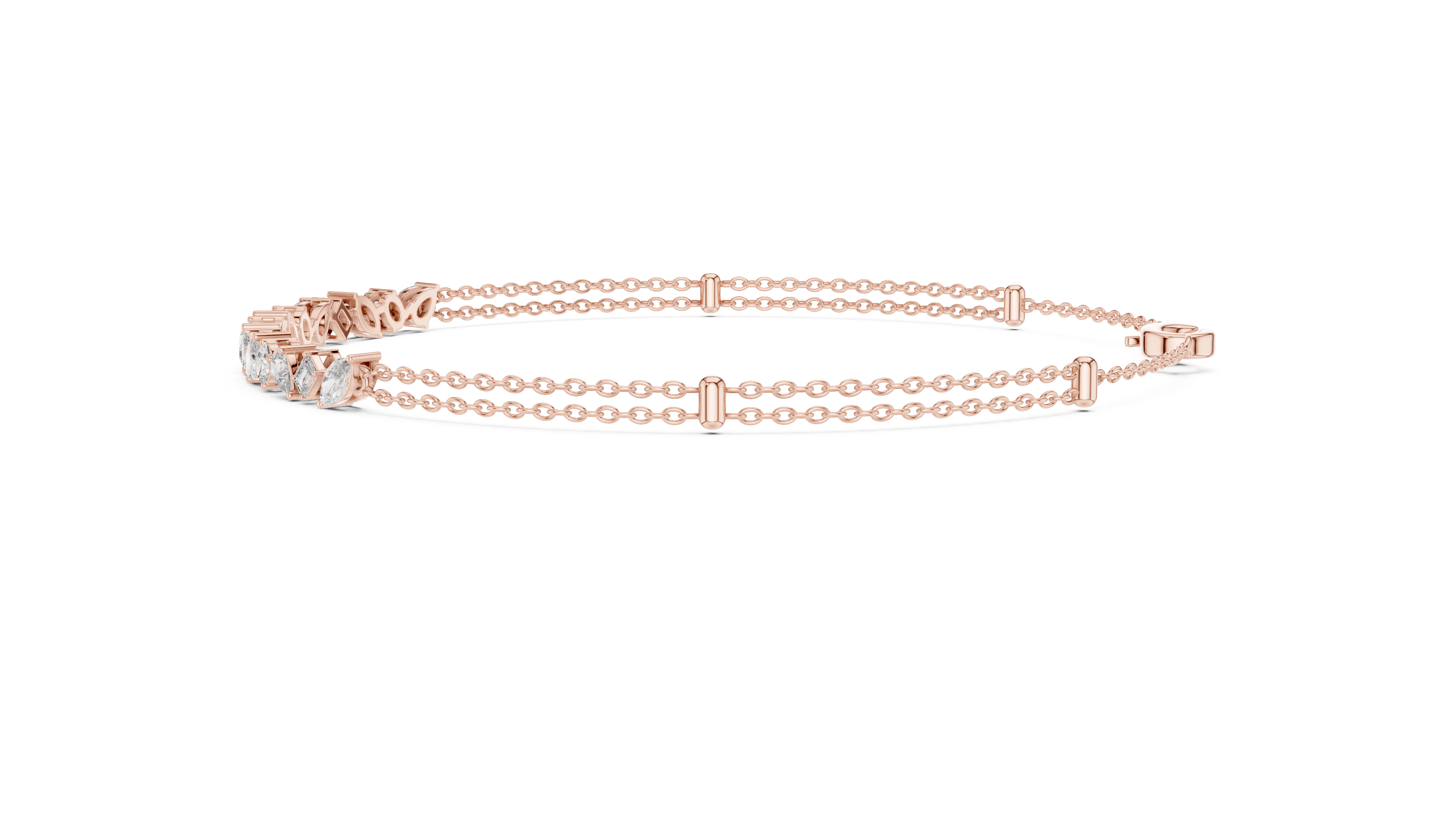Mixed Cut Diamond Chain Bracelet