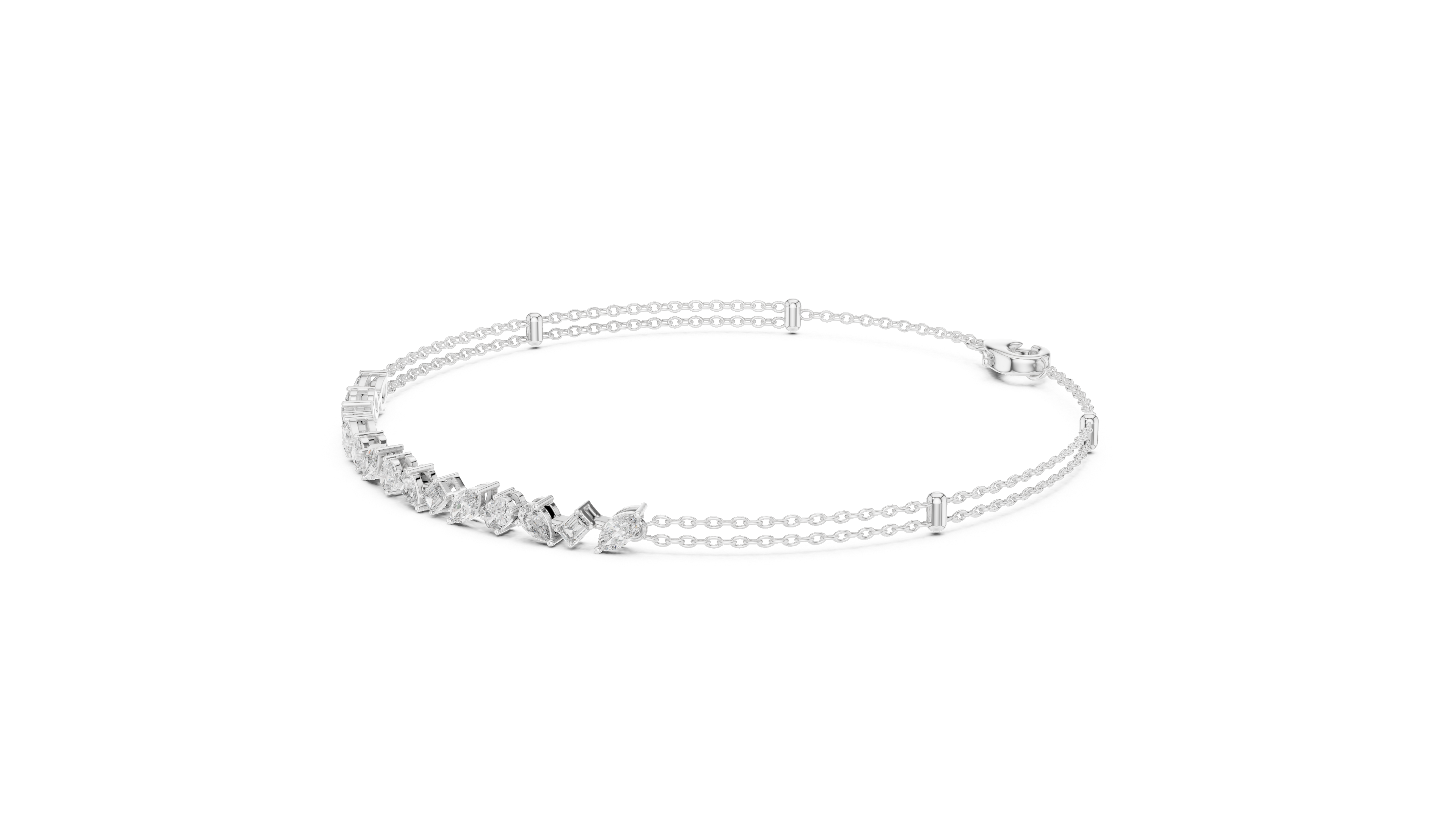 Mixed Cut Diamond Chain Bracelet
