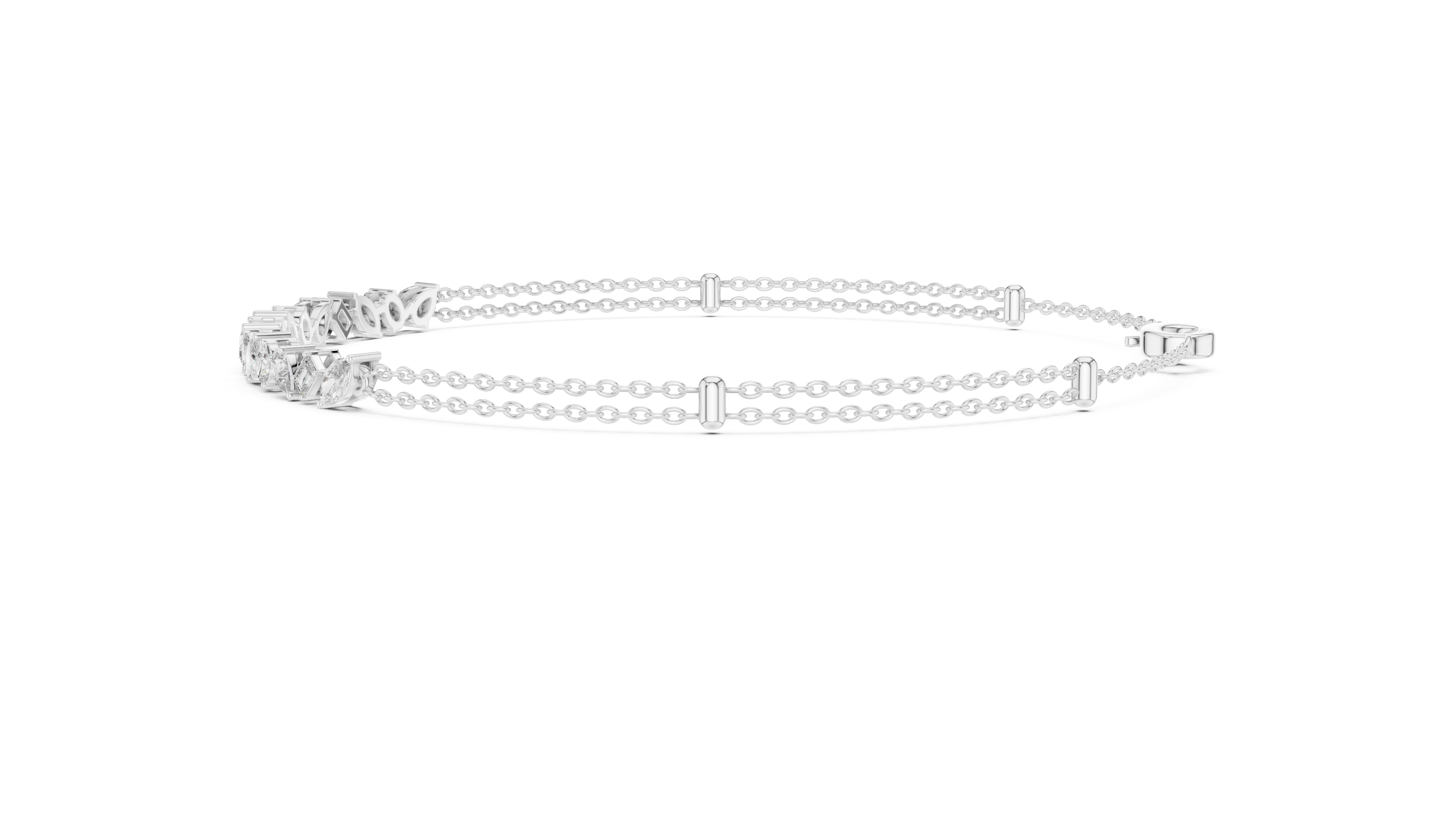 Mixed Cut Diamond Chain Bracelet