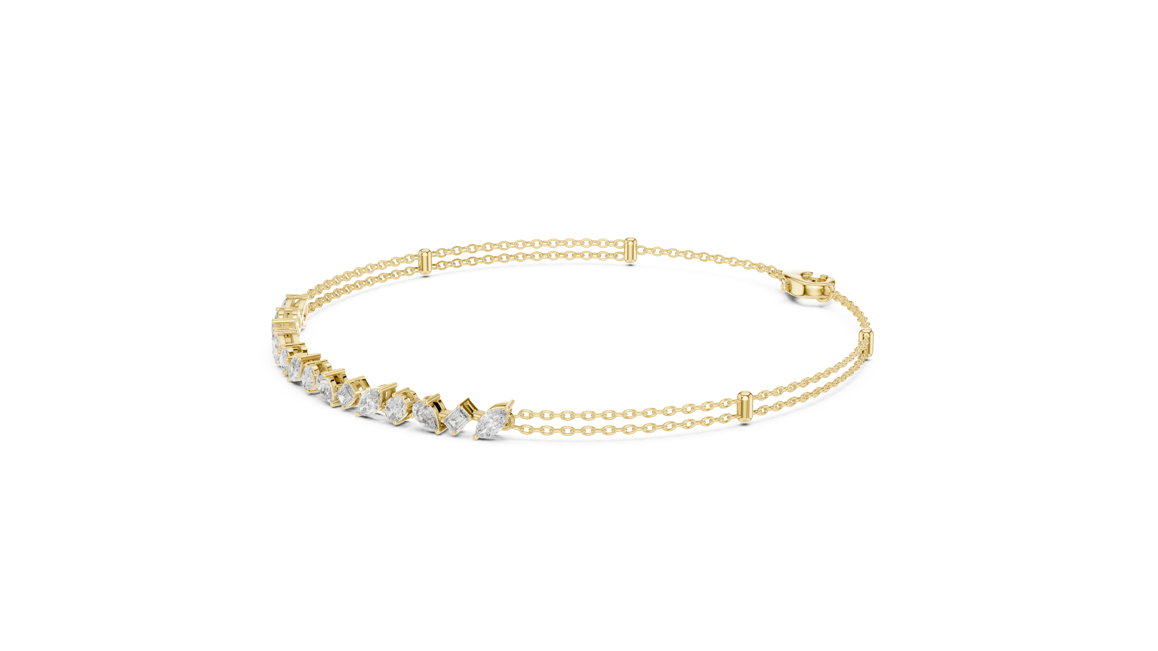Mixed Cut Diamond Chain Bracelet