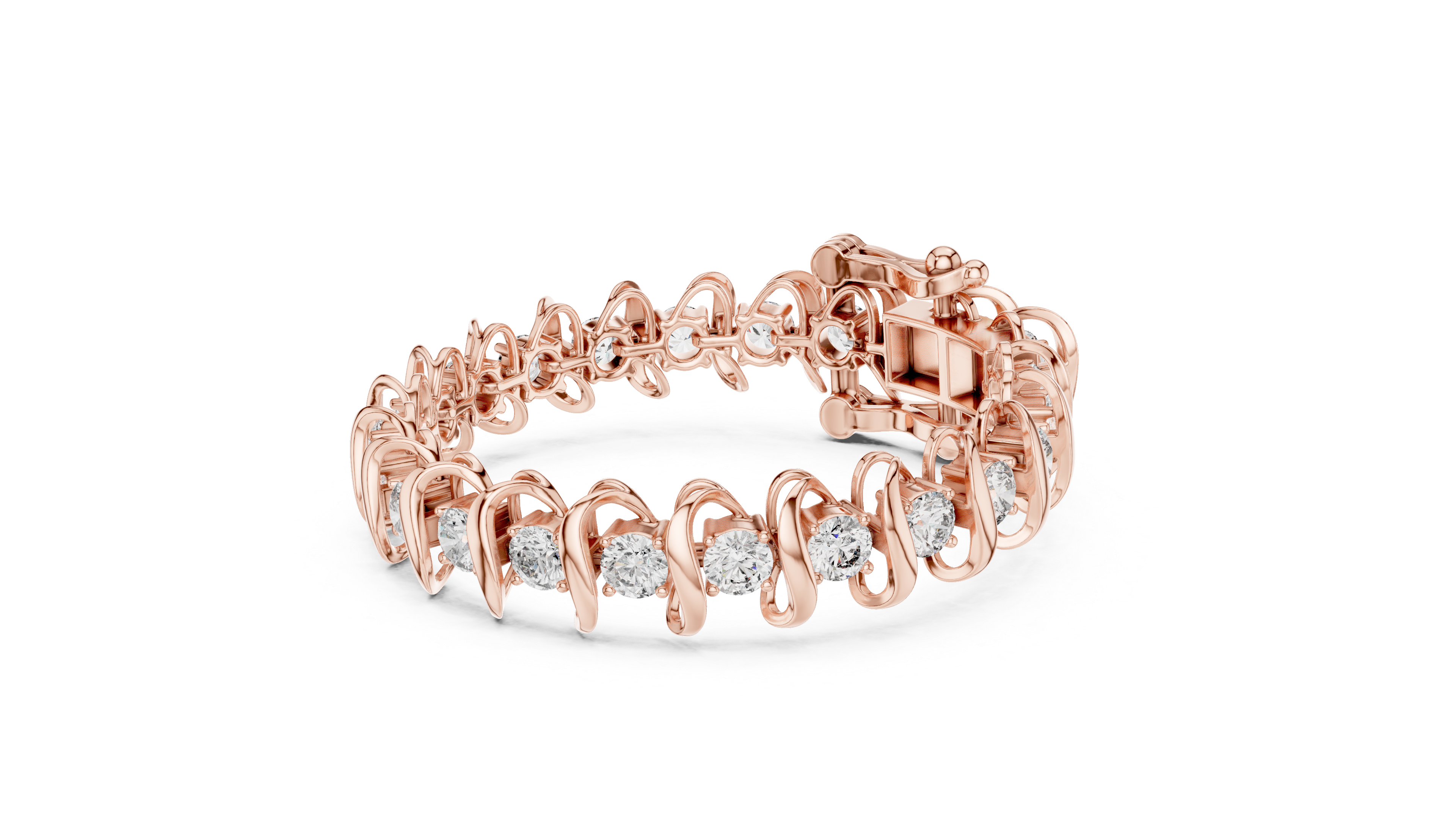 Wave Diamond Tennis Bracelet
